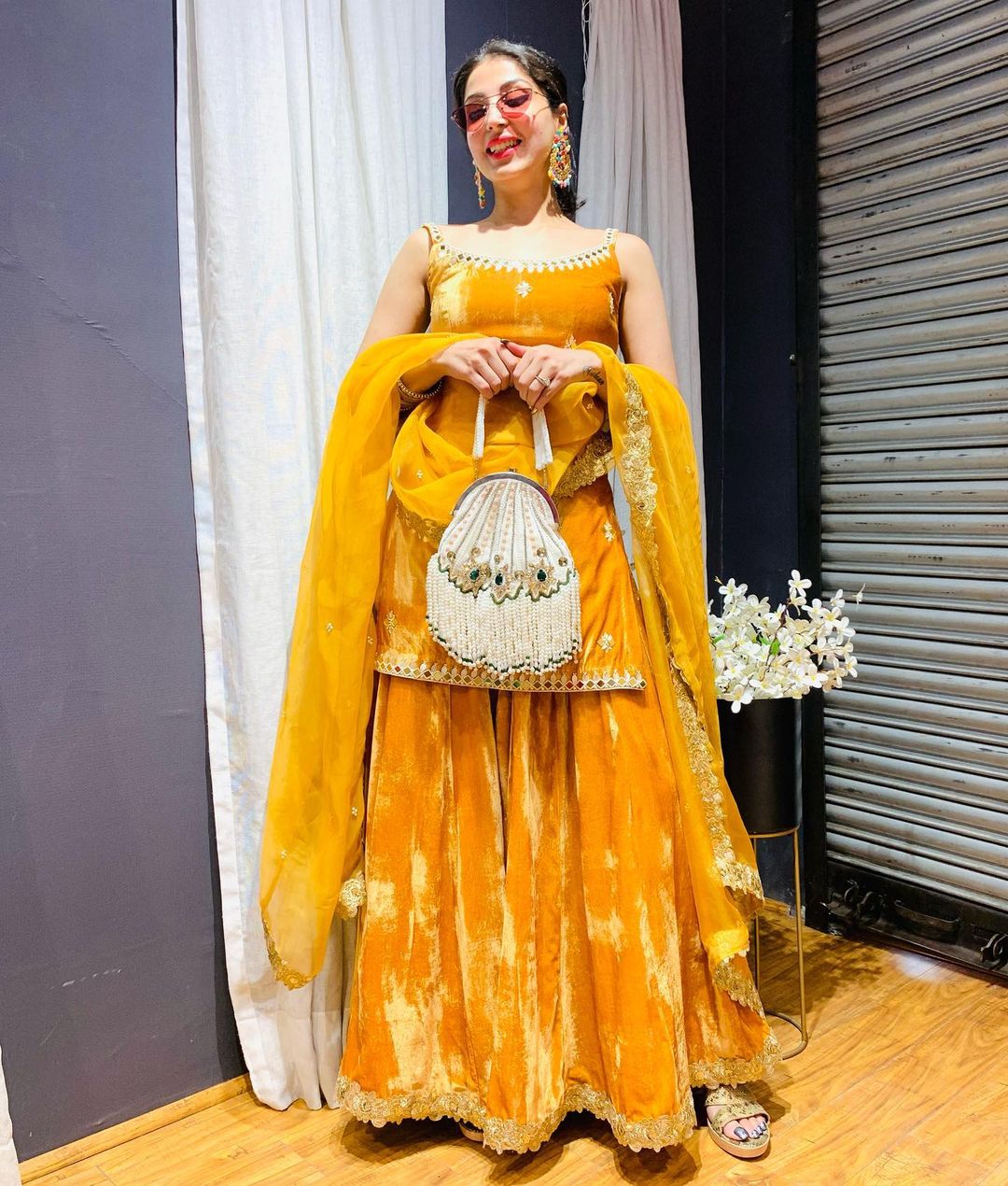 YELLOW ANARKALI SUIT