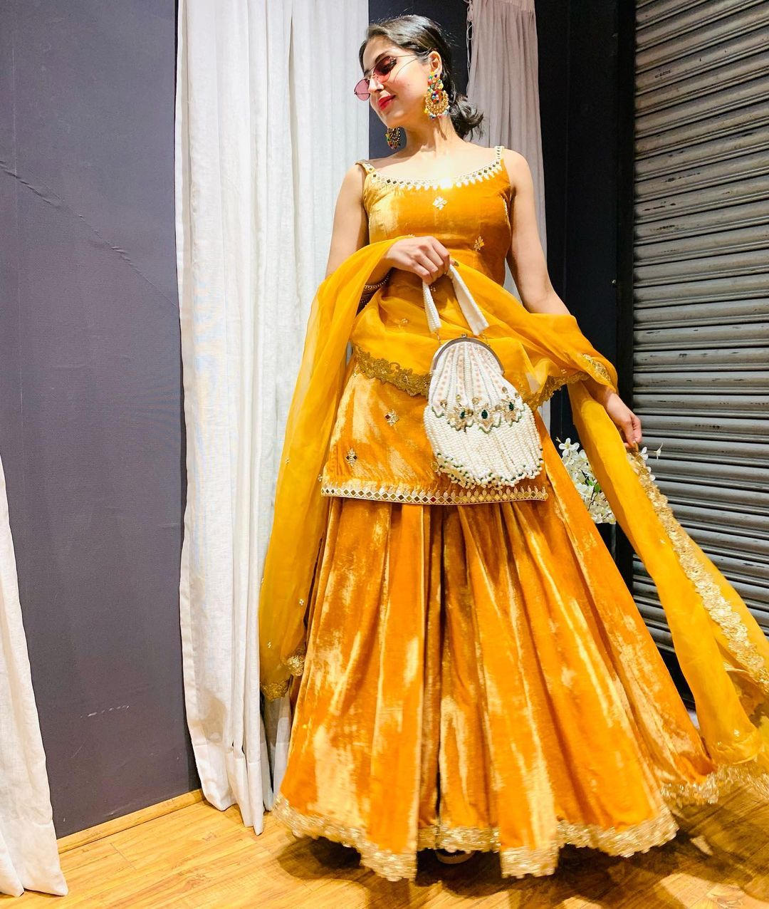 YELLOW ANARKALI SUIT
