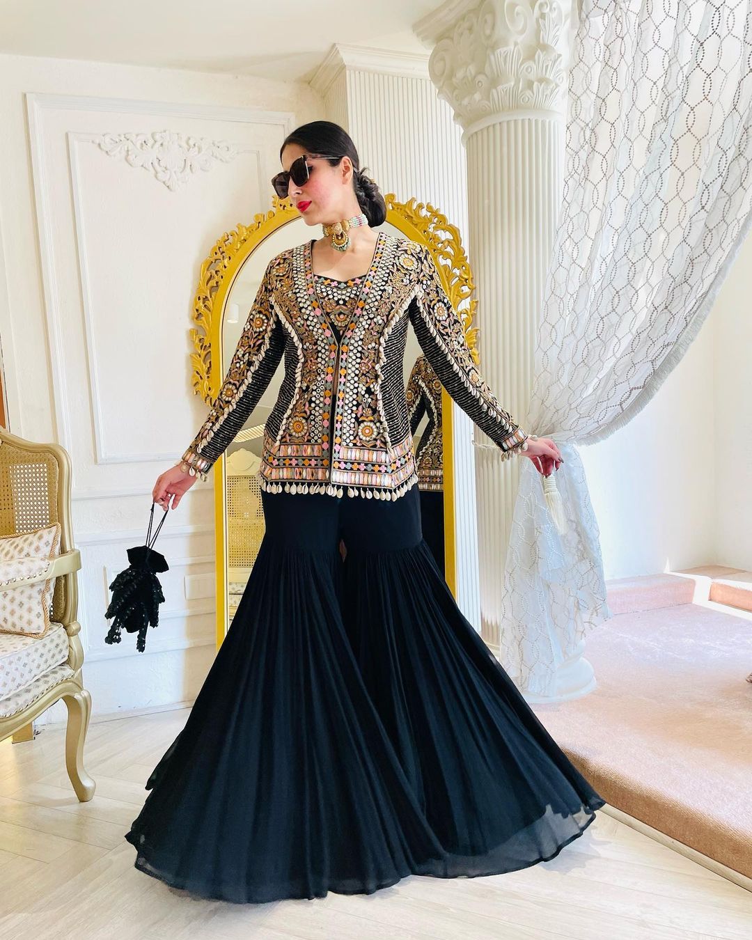 BLACK ANARKALI SUIT - WEDDING ANARKALI DRESS ONLINE - KAYNAAT