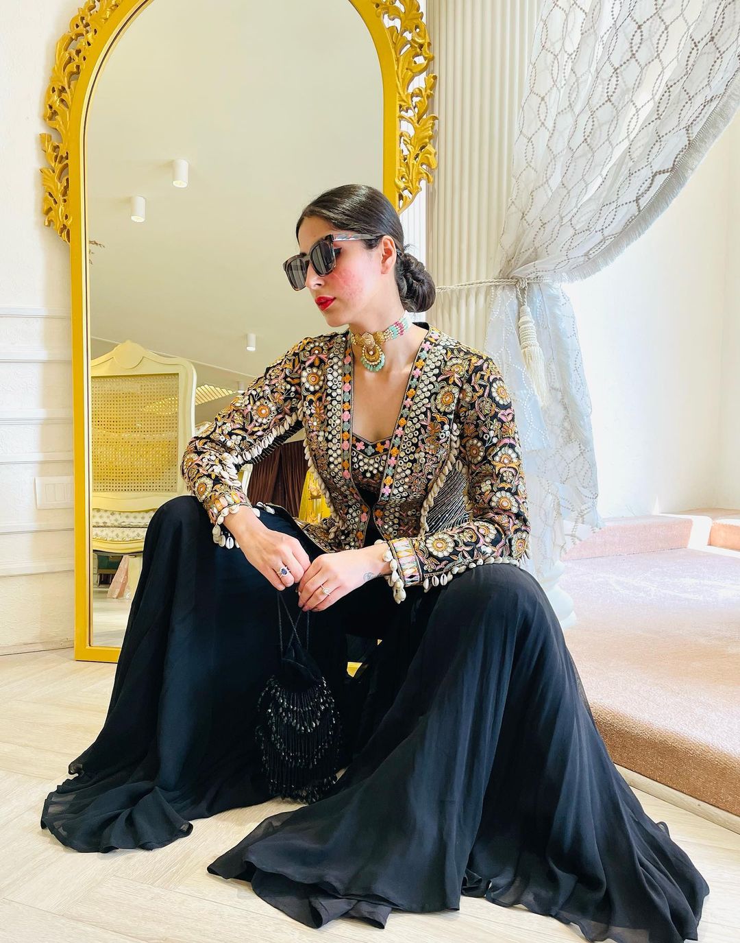 BLACK ANARKALI SUIT - WEDDING ANARKALI DRESS ONLINE - KAYNAAT