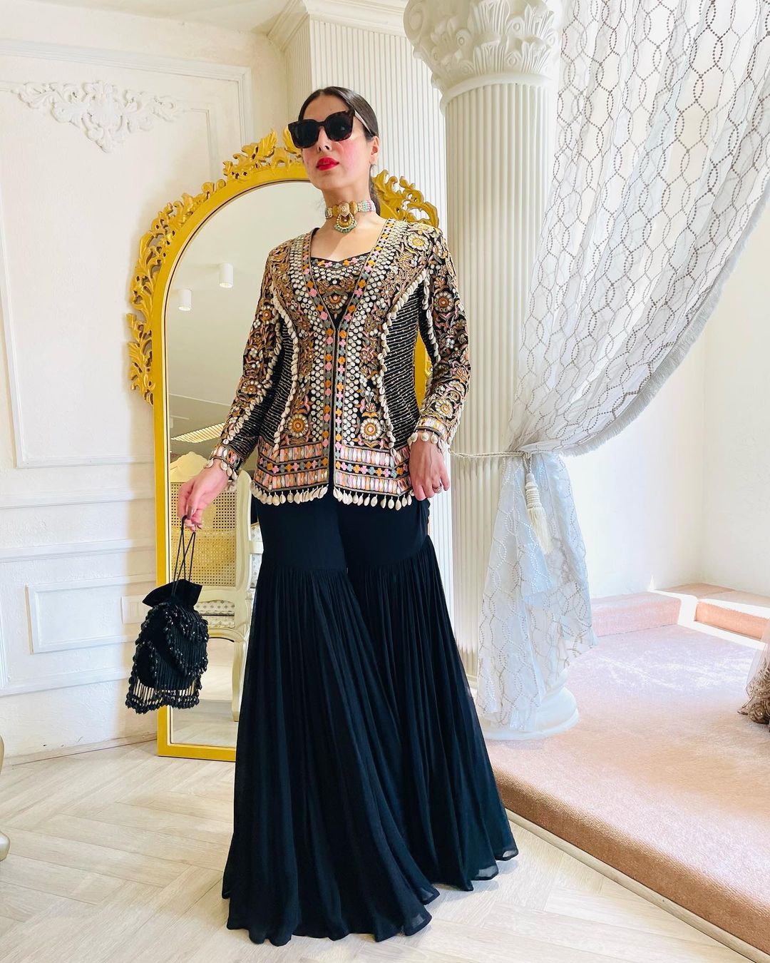 BLACK ANARKALI SUIT - WEDDING ANARKALI DRESS ONLINE - KAYNAAT