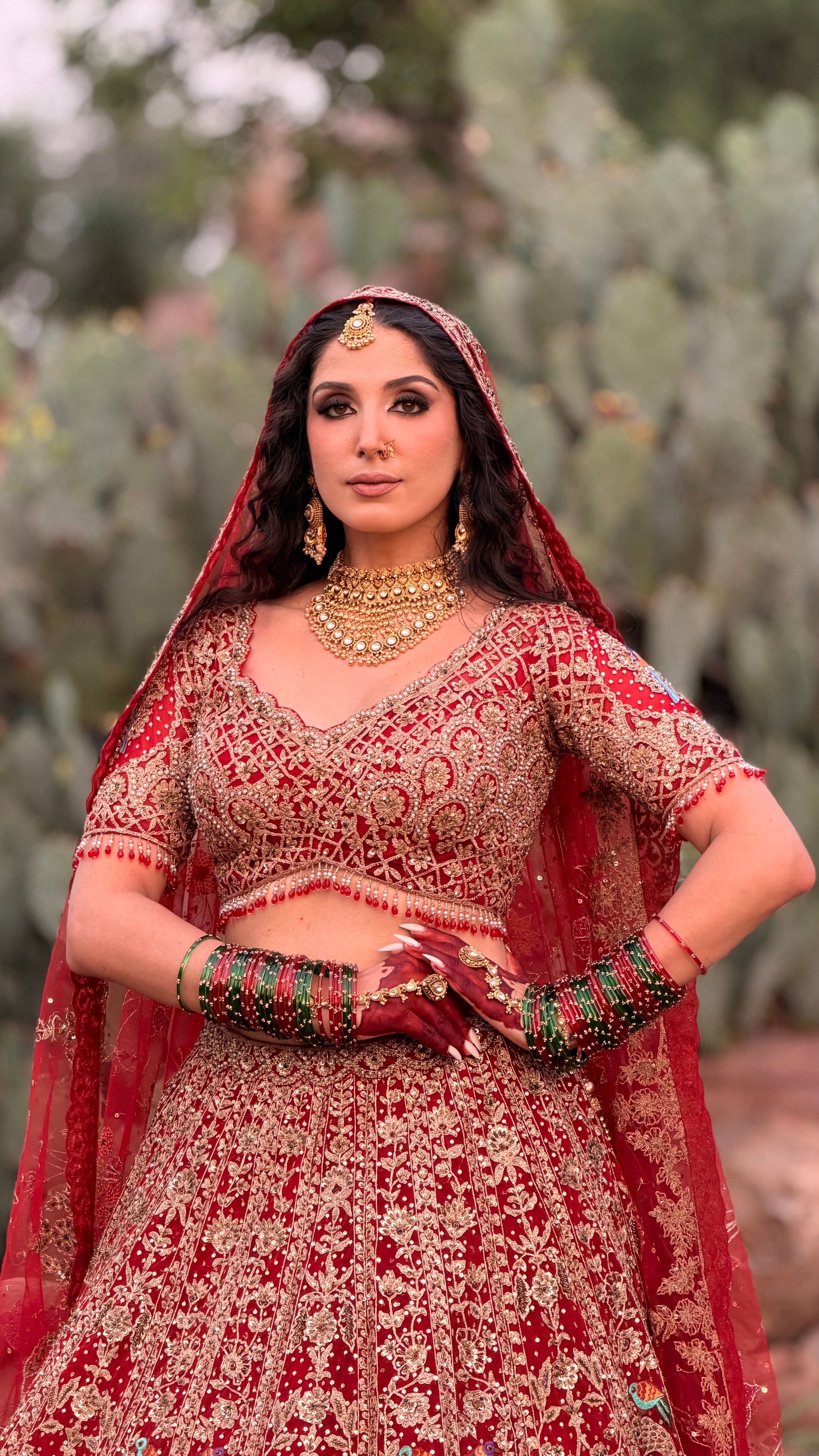 DEEP RED BRIDAL LEHENGA