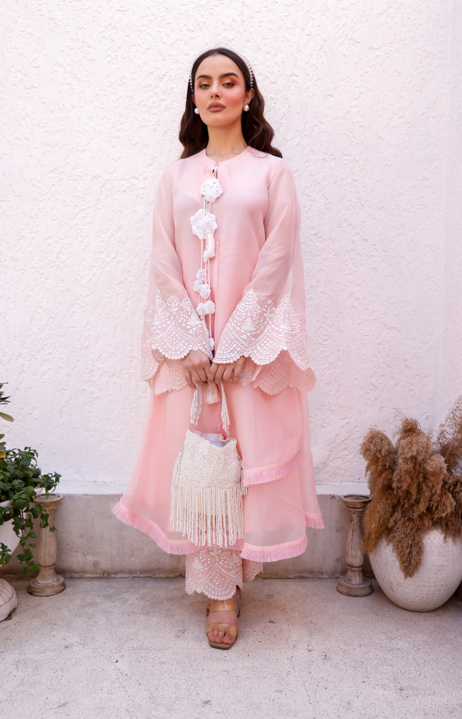 CHERRY BLOSSOM WITH THREAD EMBLISHMENT