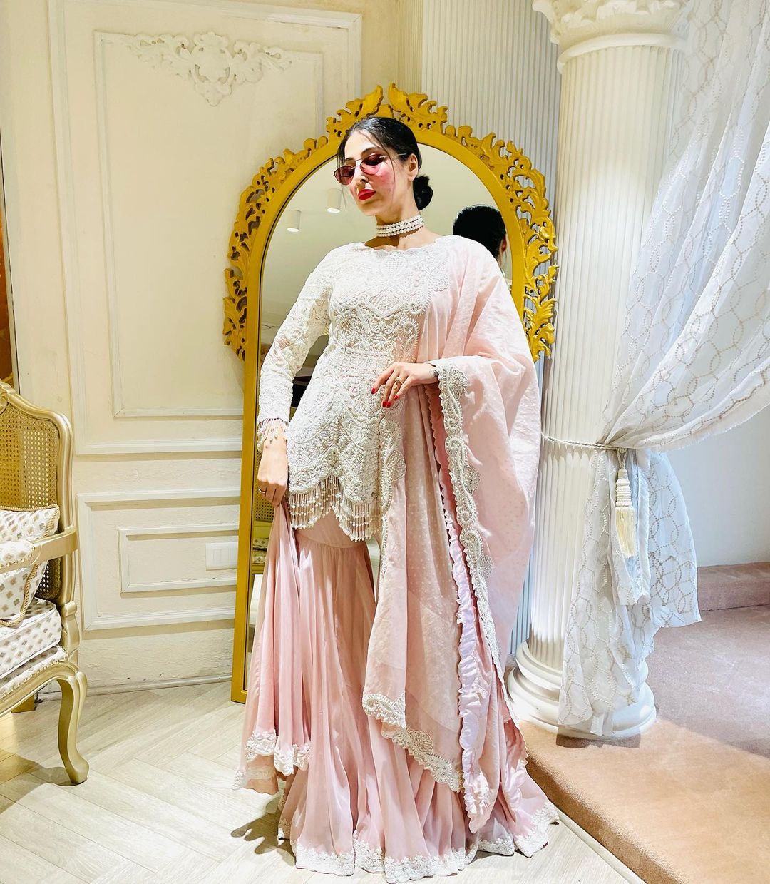 BABY PINK HEAVY ANARKALI SUIT - WEDDING ANARKALI DRESS ONLINE - KAYNAAT