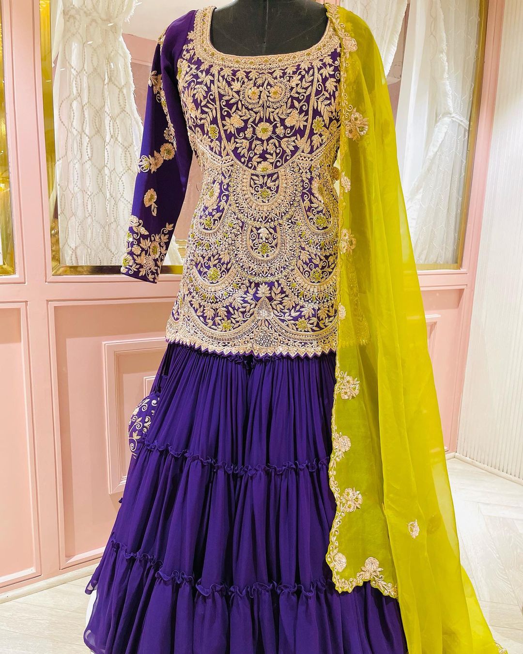 DARK BLUE ANARKALI SUIT - WEDDING ANARKALI DRESS ONLINE - KAYNAAT