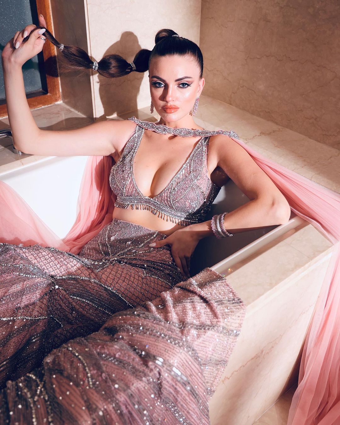 PINK FISH CUT LEHENGA