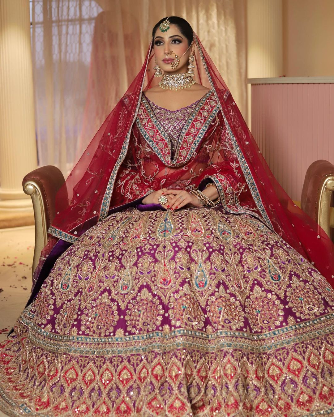 BRIDAL ZINNWALDITE BROWN LEHENGA WITH HEAVY EMBROIDERY