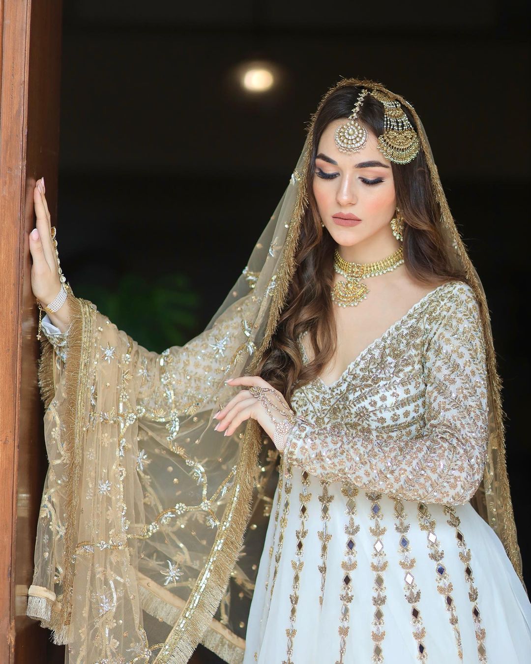 WHITE COLOR ANARKALI SUIT WITH HEAVY EMBROIDERY