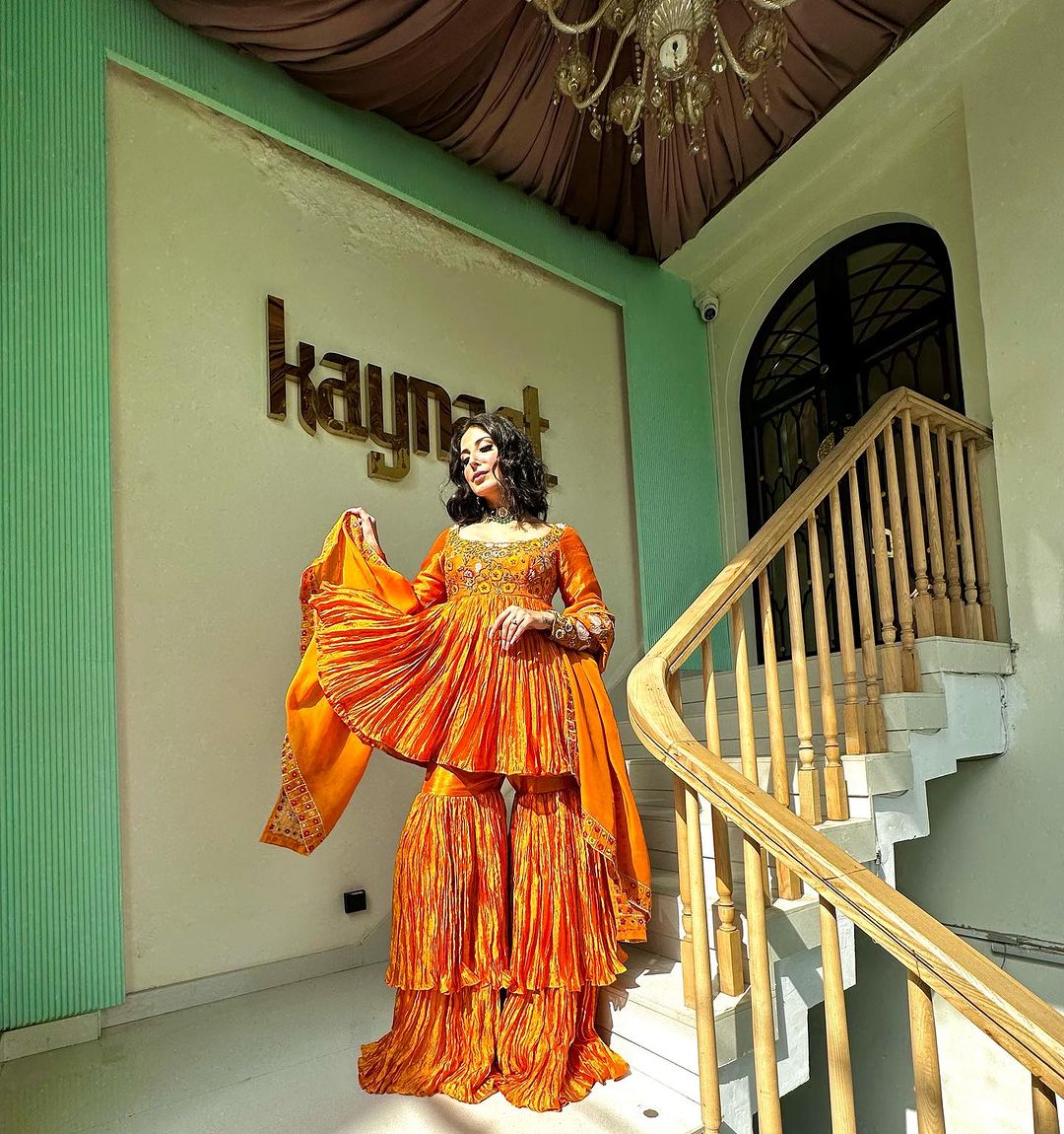 ORANGE ANARKALI SUIT