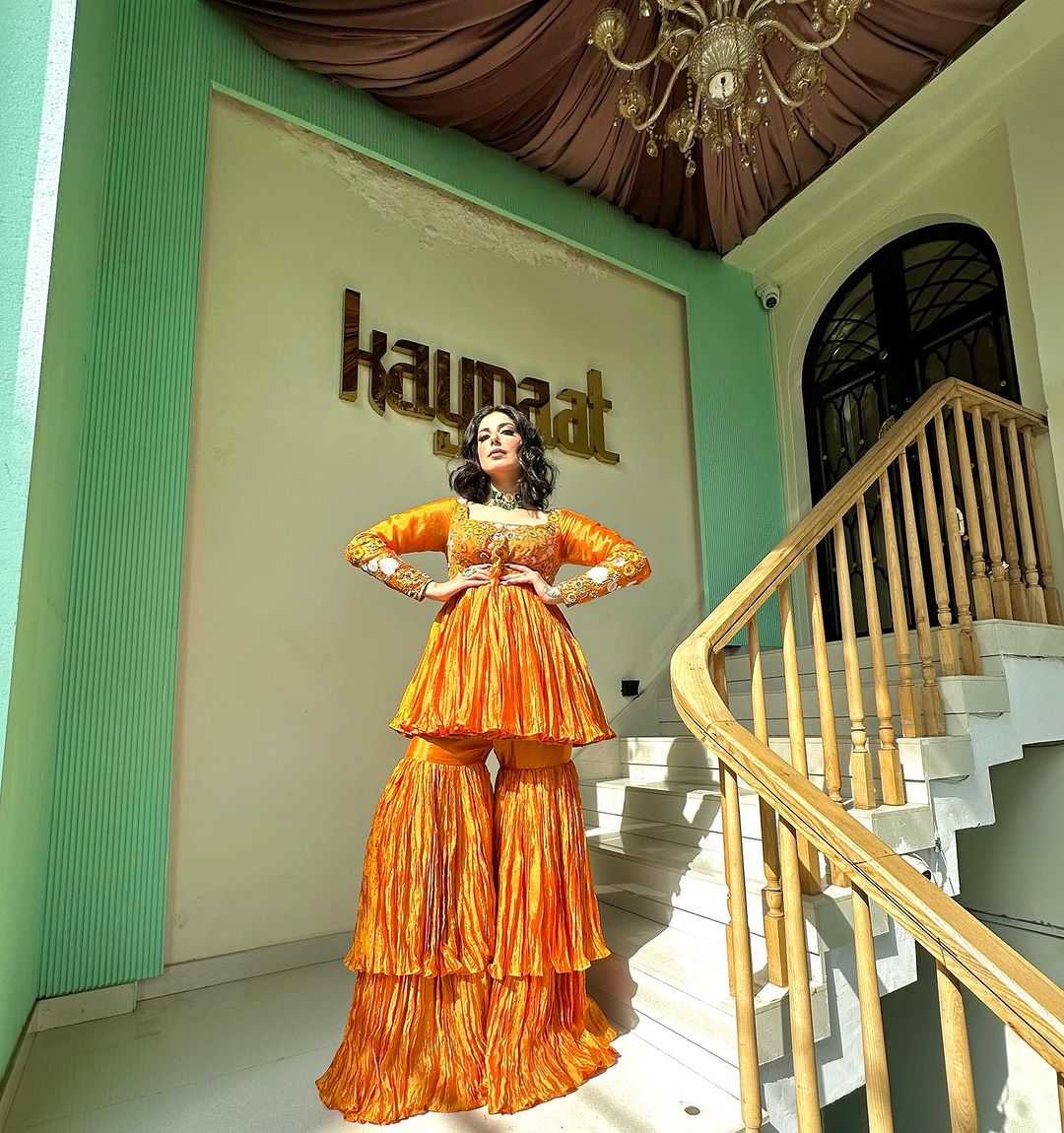 ORANGE ANARKALI SUIT