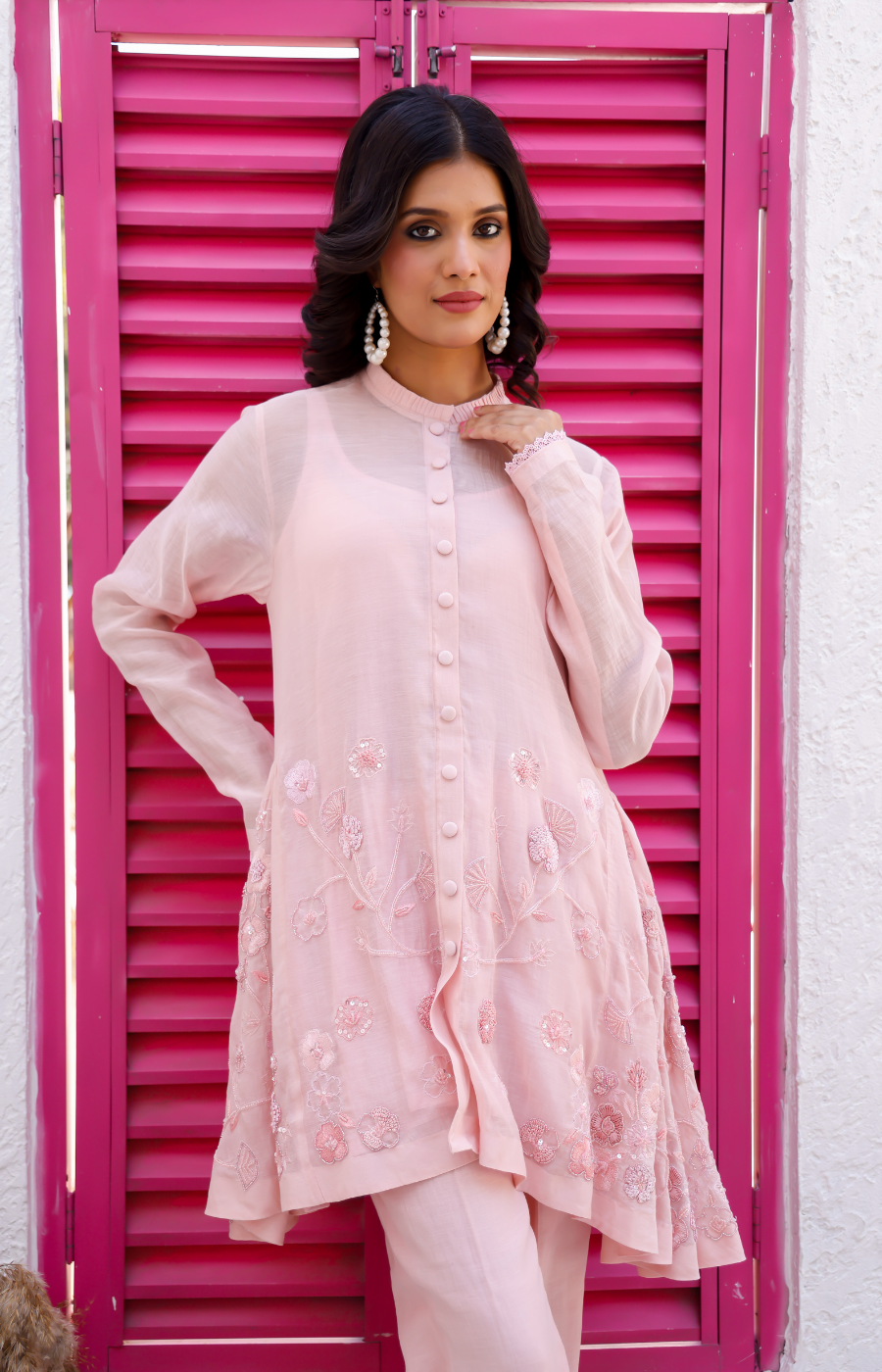 BABY PINK COLOR KURTI
