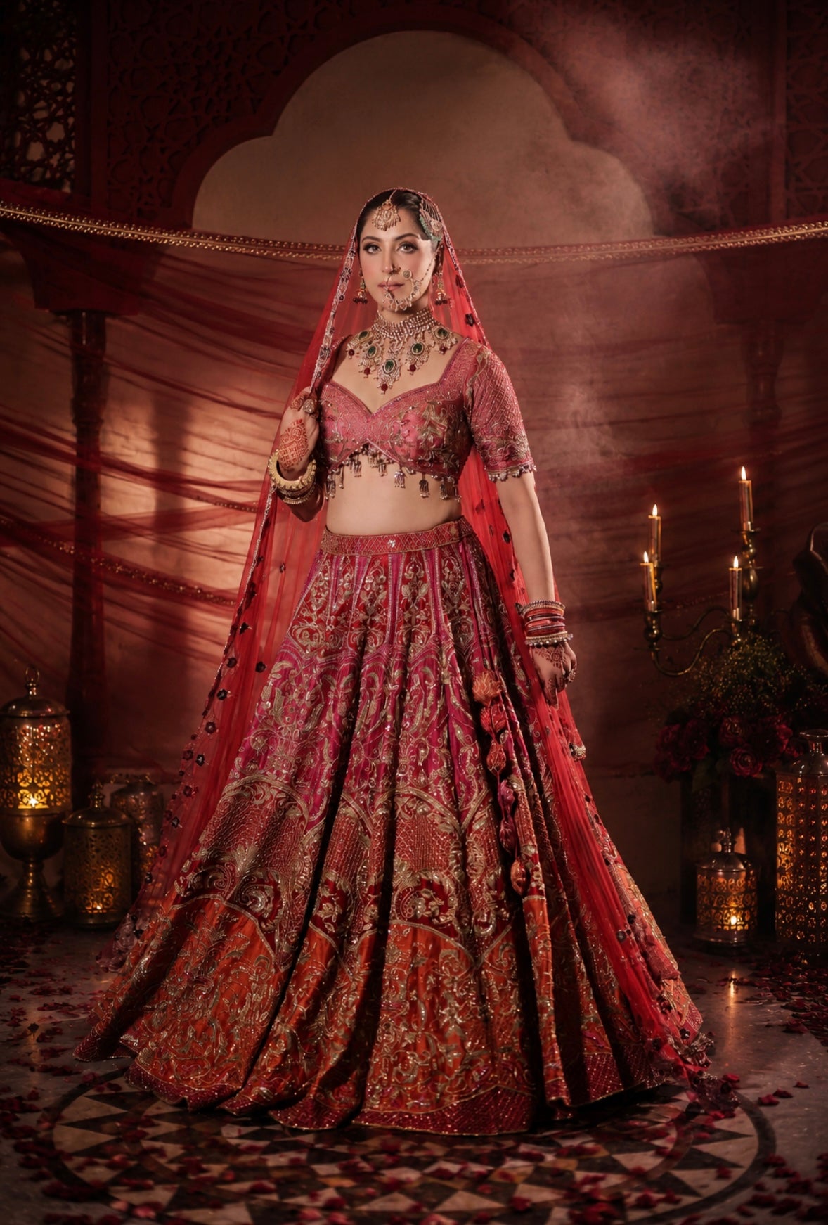 Multi-Colour Bridal Lehenga