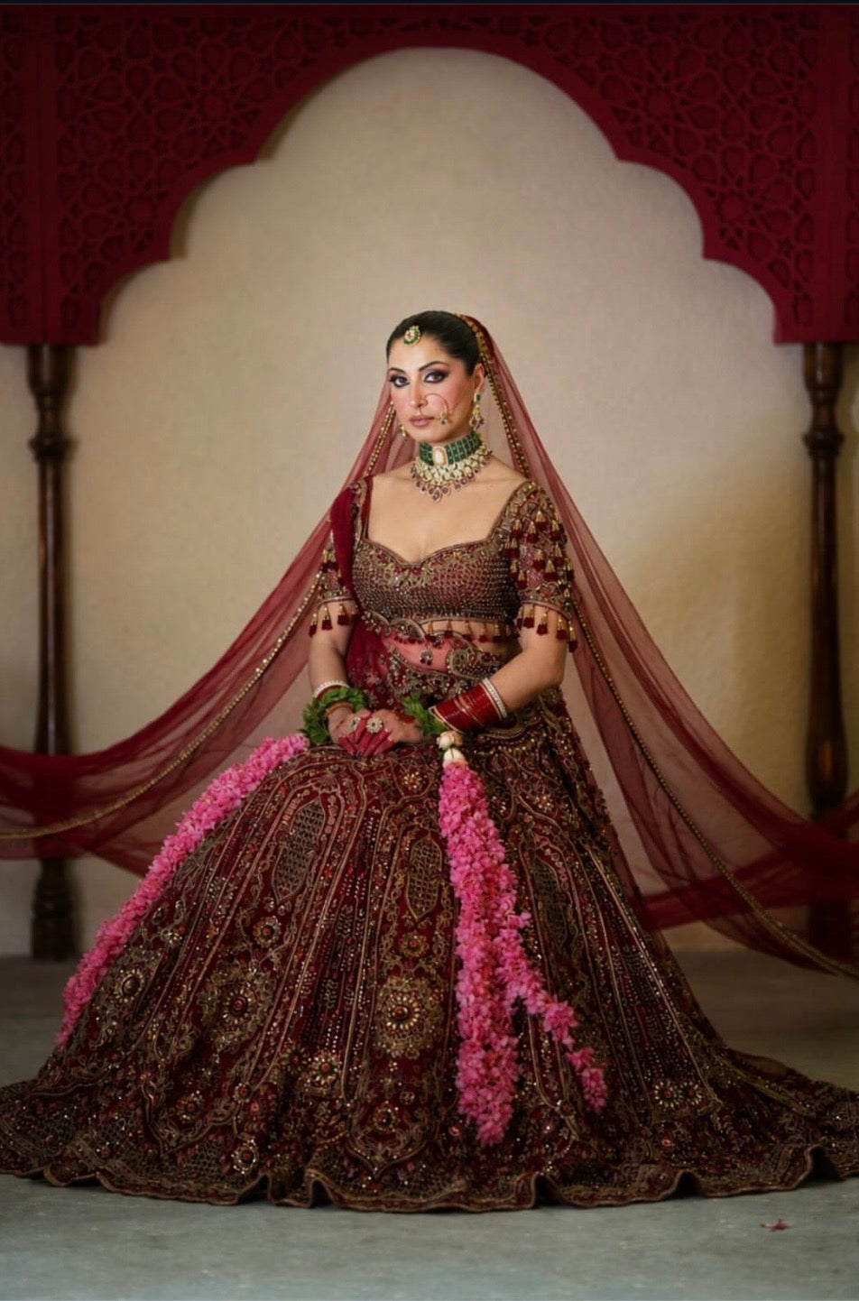 DEEP WINE MAROON BRIDAL LEHENGA