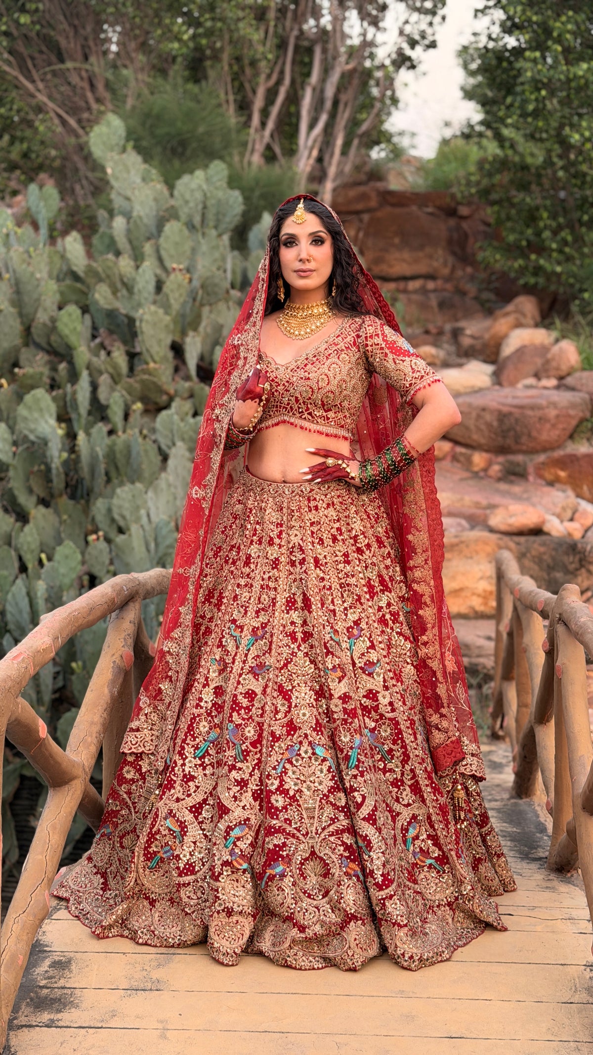 DEEP RED BRIDAL LEHENGA