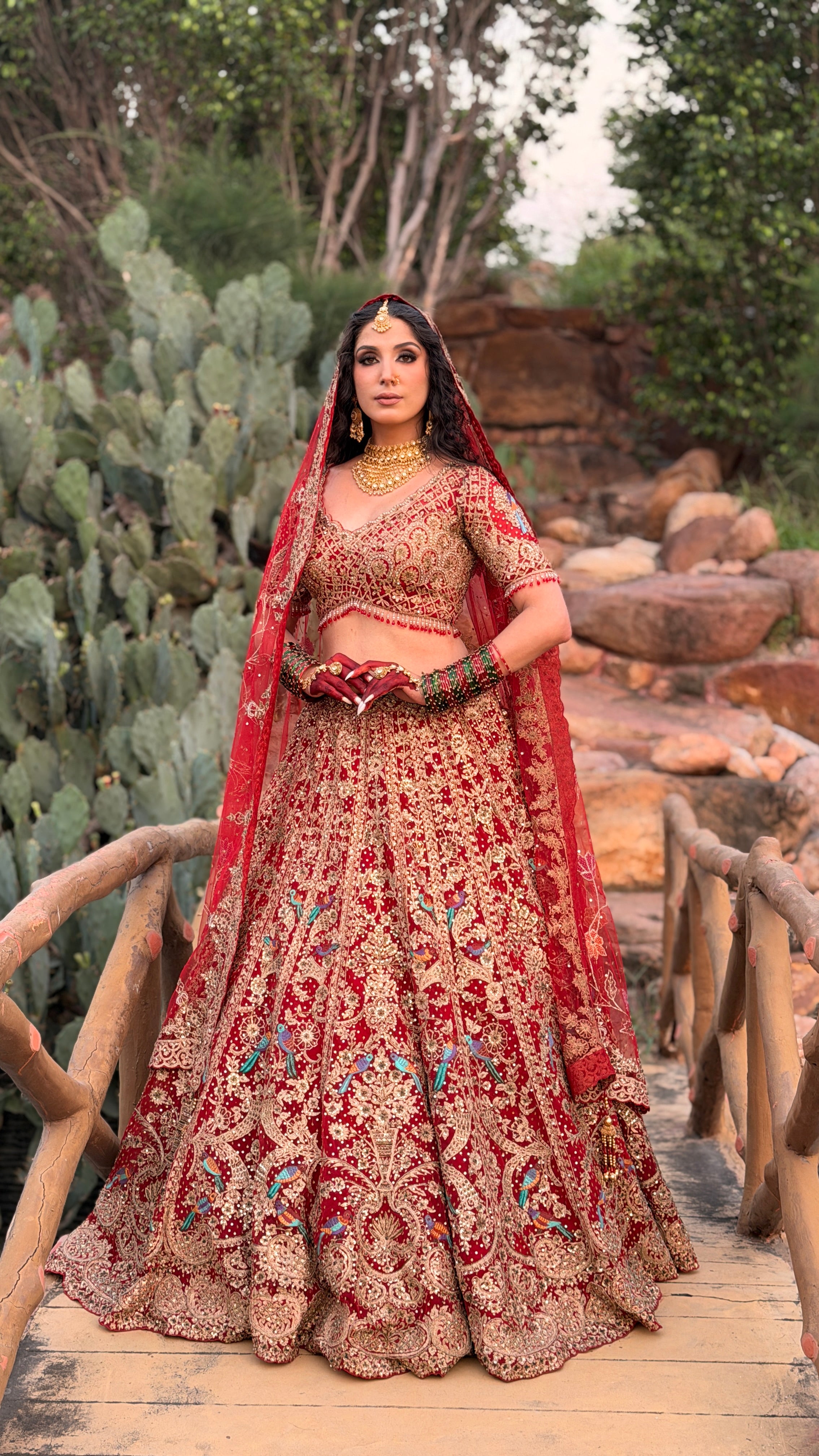 DEEP RED BRIDAL LEHENGA