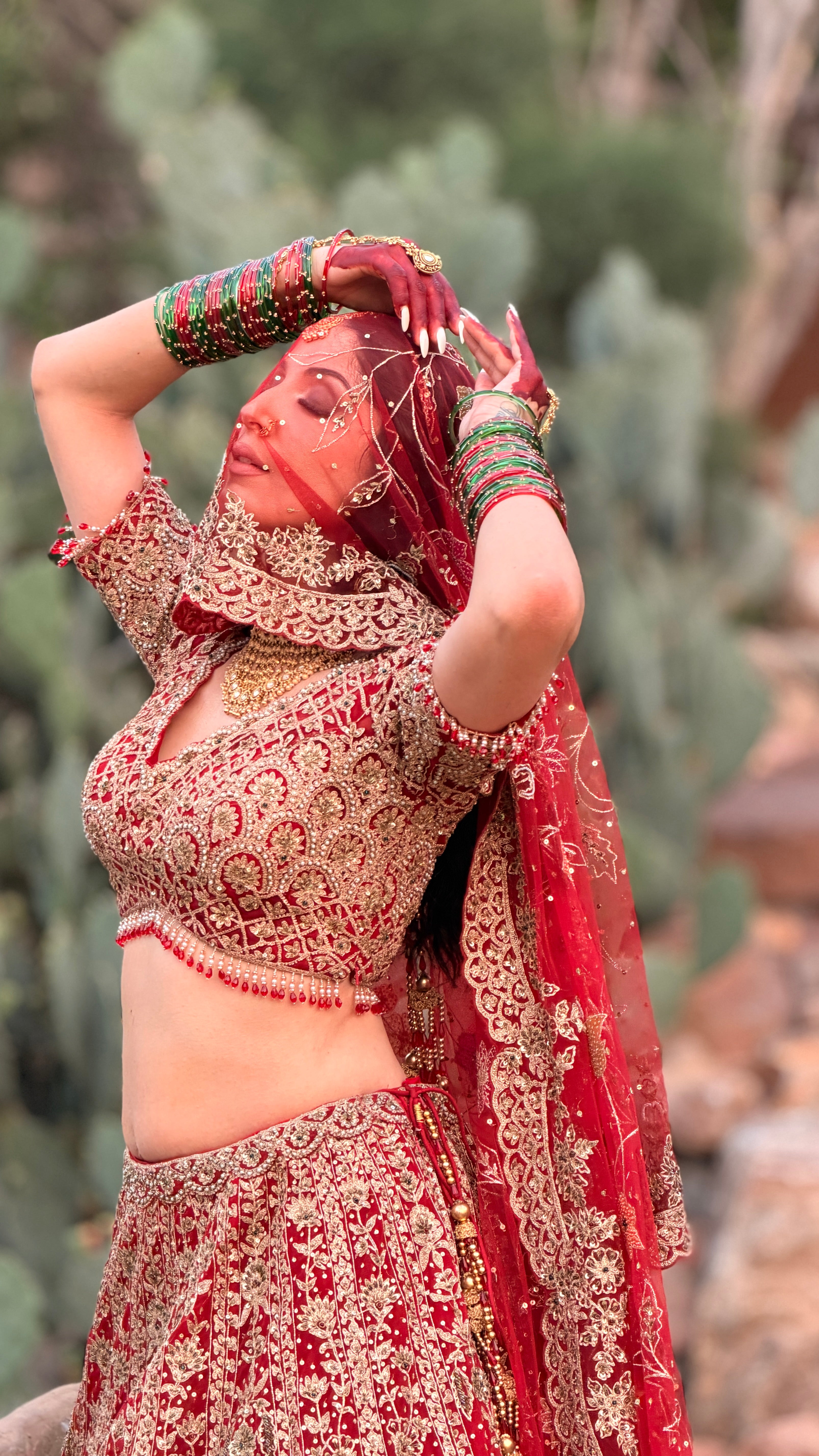DEEP RED BRIDAL LEHENGA