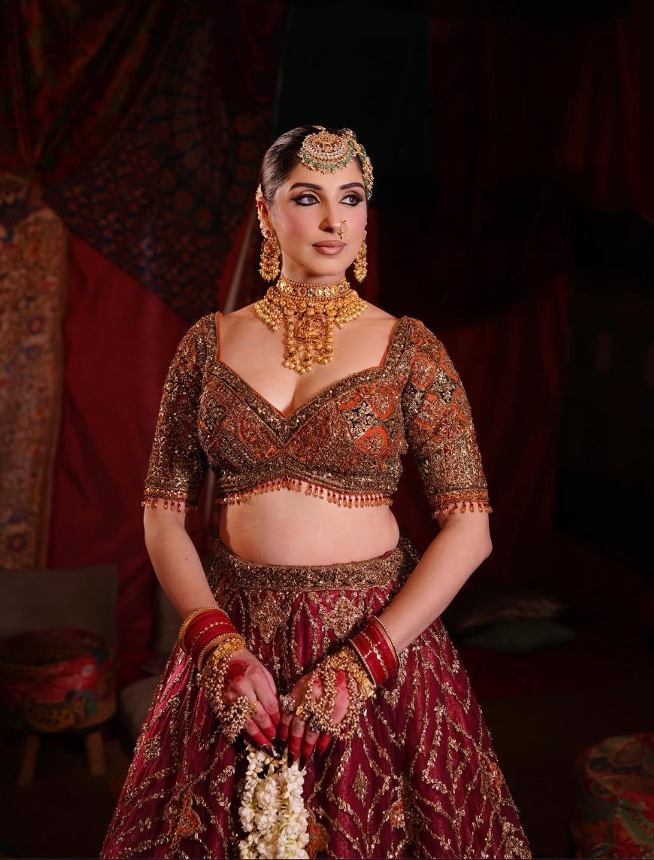 WINE MAROON BRIDAL LEHENGA
