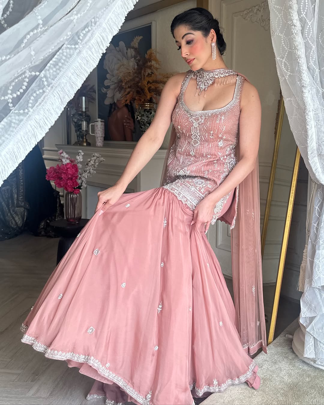ROSE GOLD GHARARA SET
