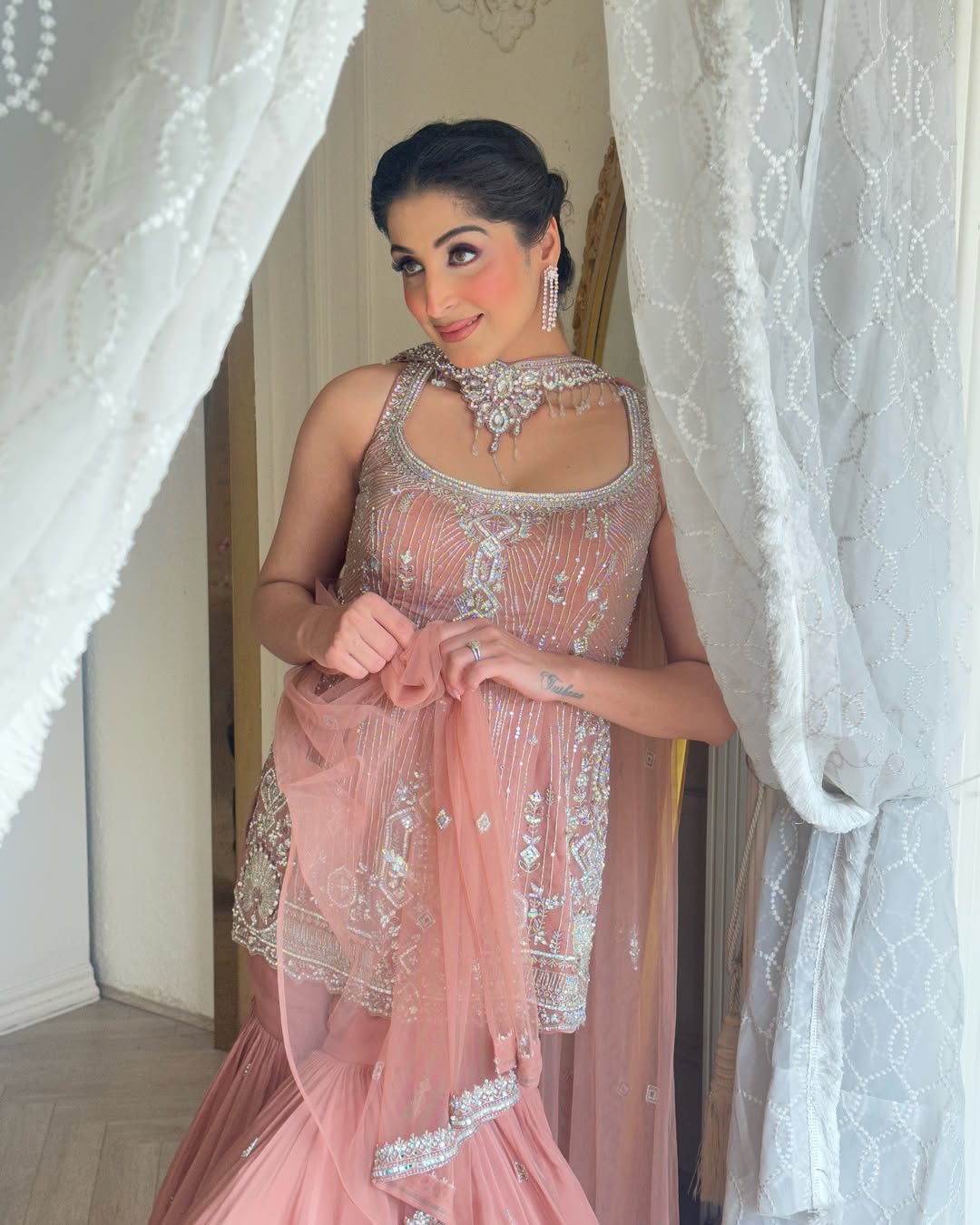 ROSE GOLD GHARARA SET