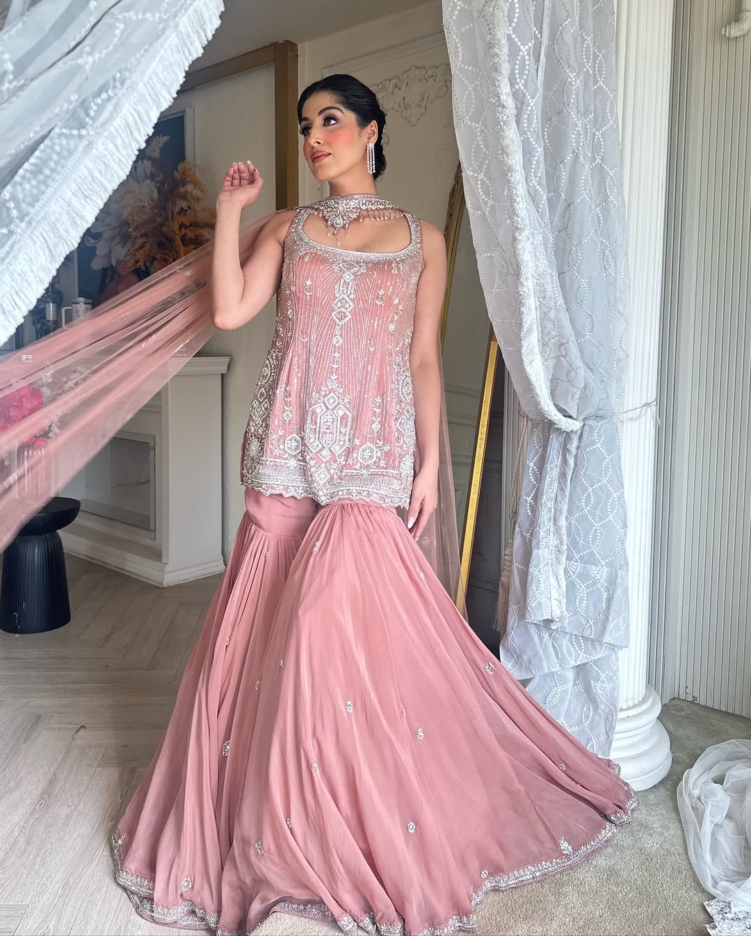 ROSE GOLD GHARARA SET