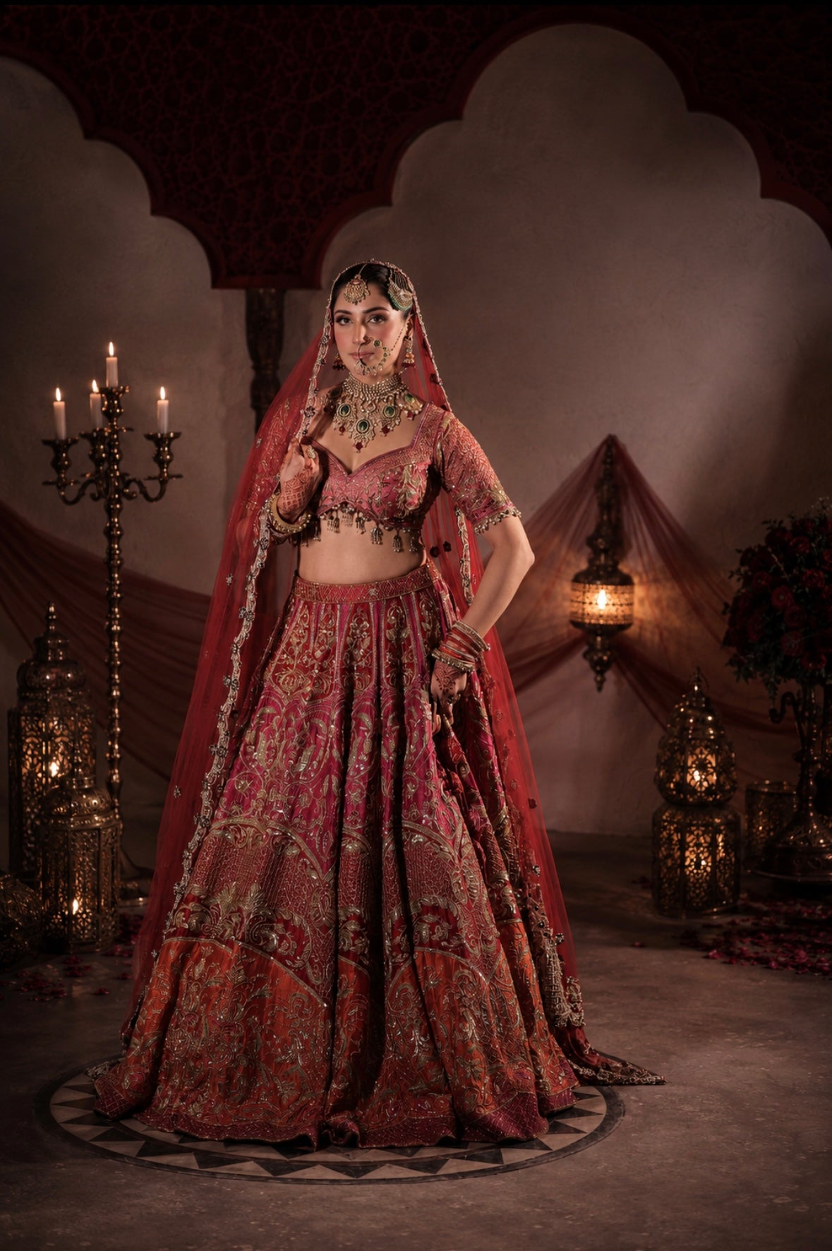 Multi-Colour Bridal Lehenga