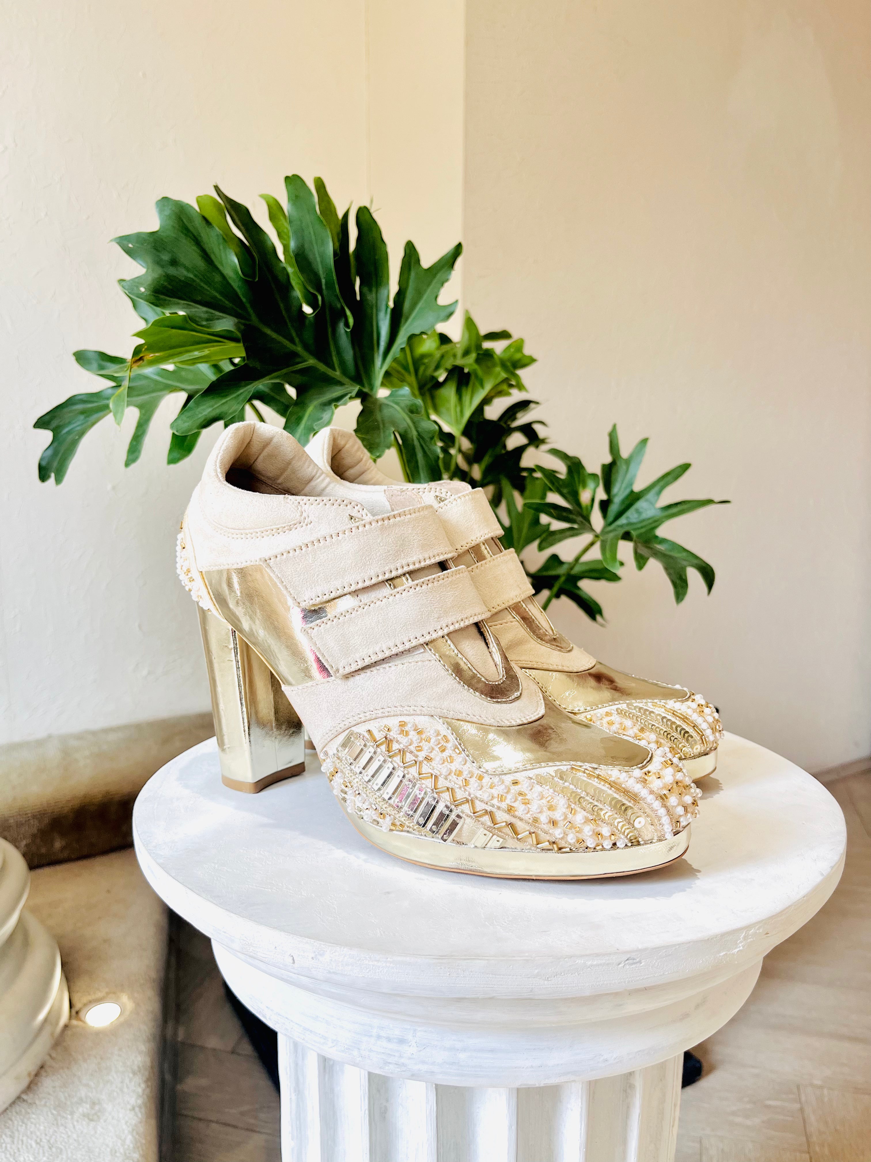 GOLDEN FESTIVE SNEAKER BOOTS