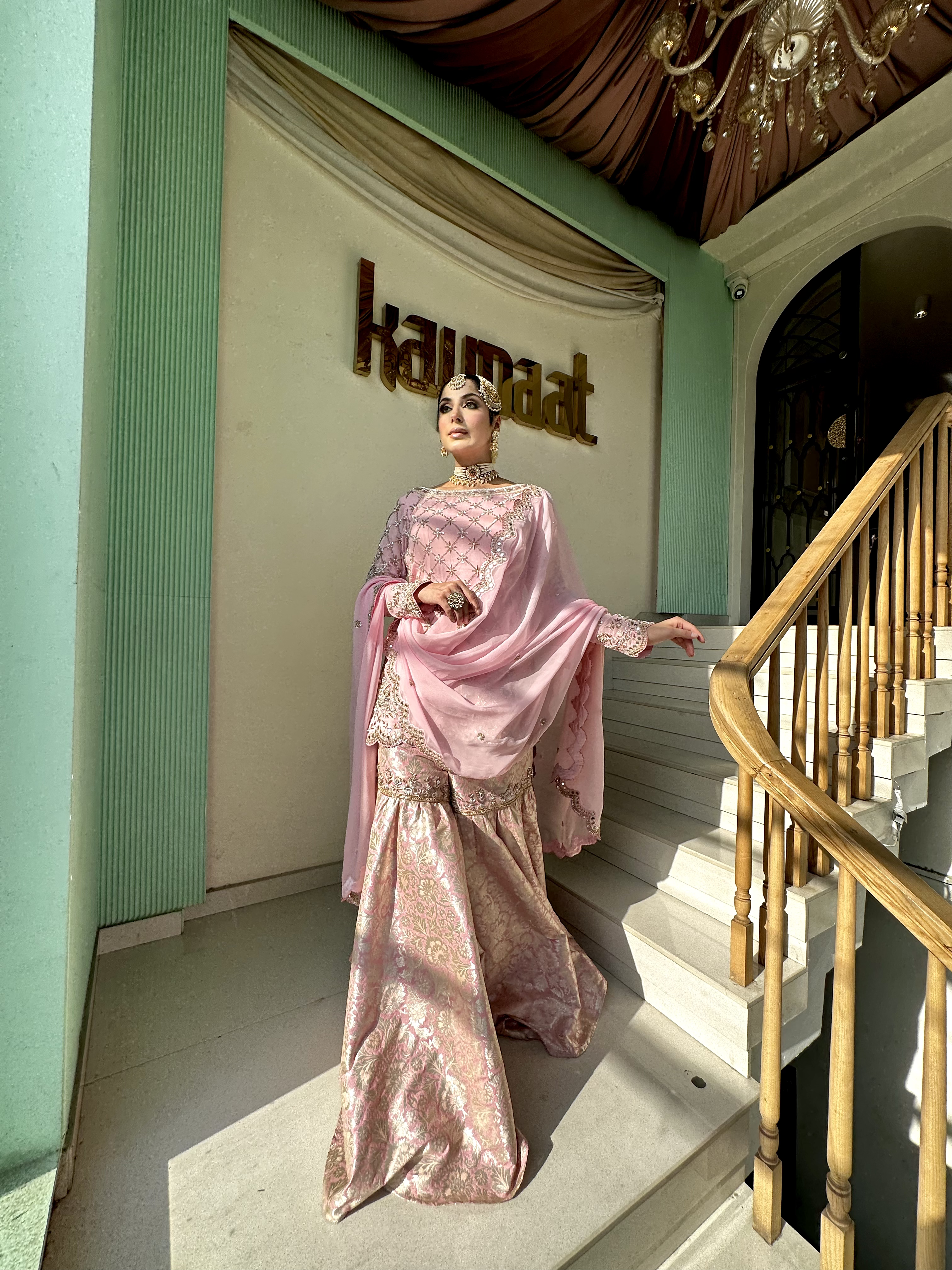 BABY PINK ANARKALI SUIT - WEDDING ANARKALI DRESS ONLINE - KAYNAAT