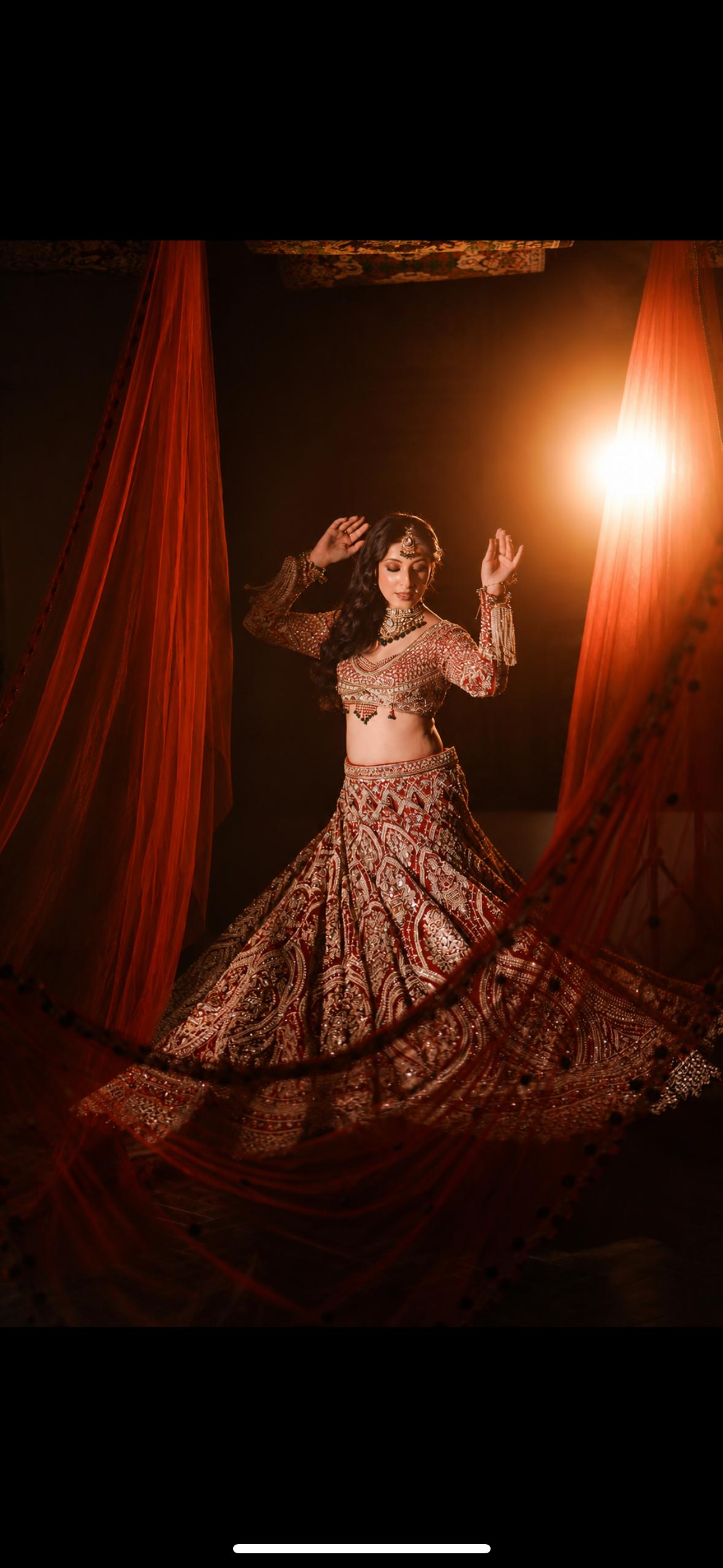 CHERRY RED BRIDAL LEHENGA
