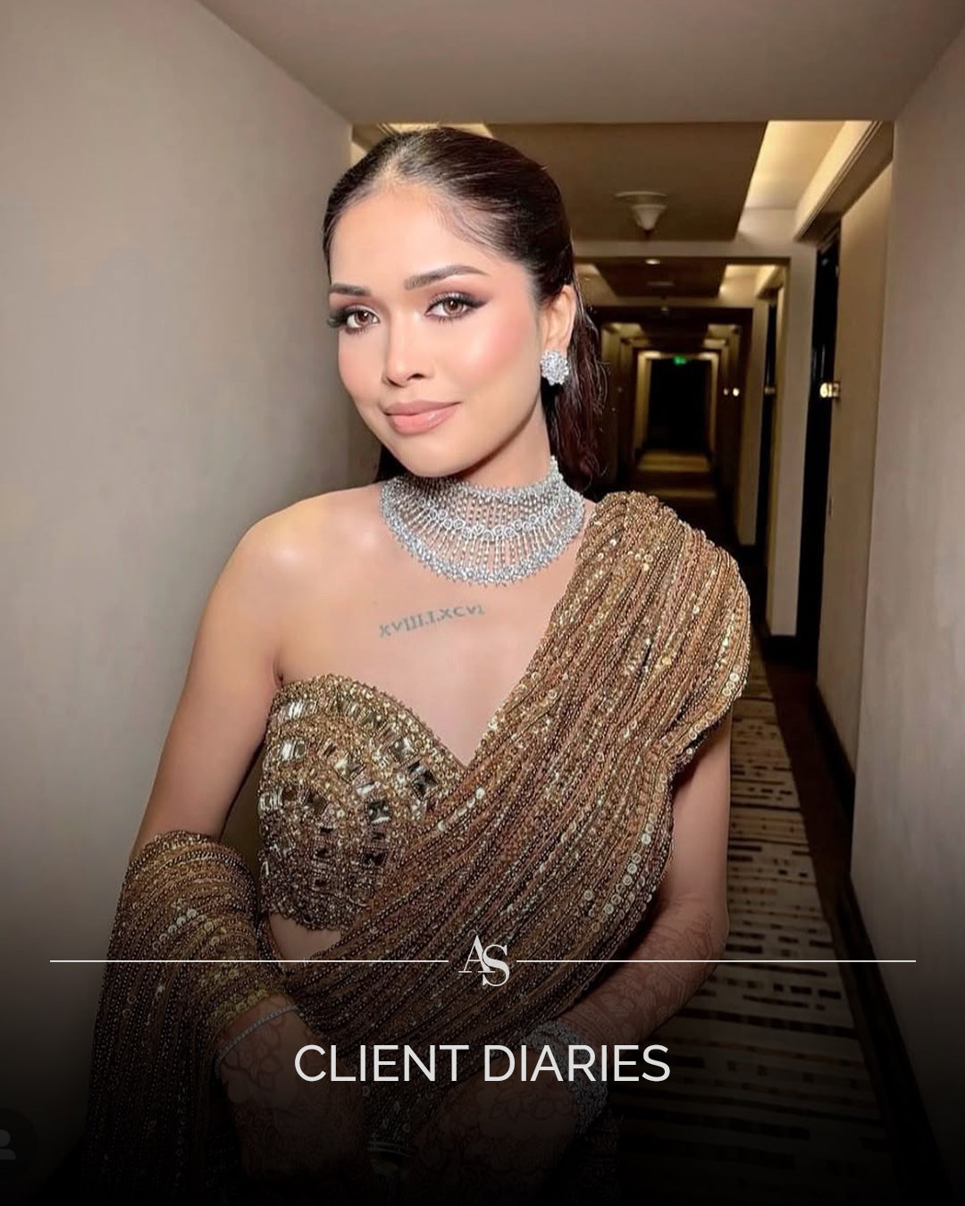 TAWNY BIRCH BROWN COLOR DRAPE SAREE