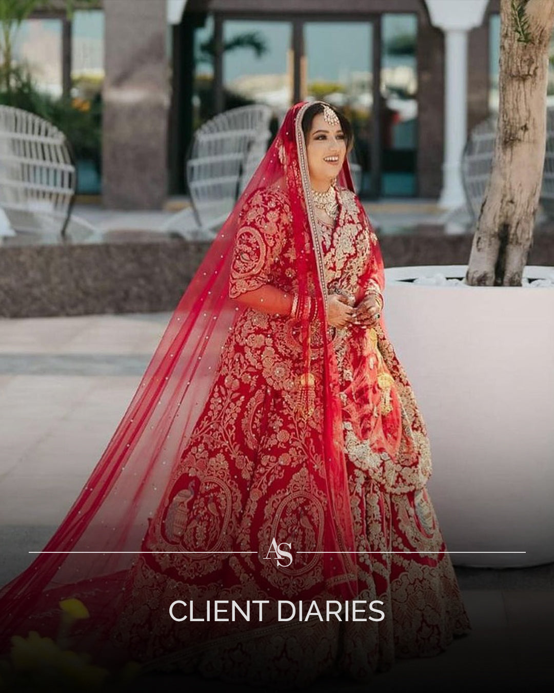 CARDINAL RED BRIDAL LEHENGA WITH GRACEFUL TRAIL