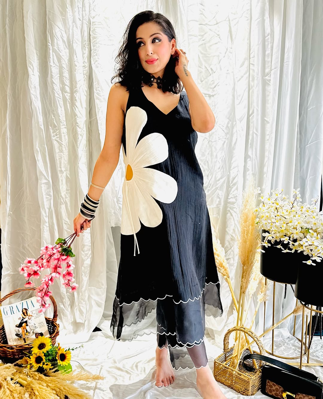 BLACK SCALLOP CO-ORD SET