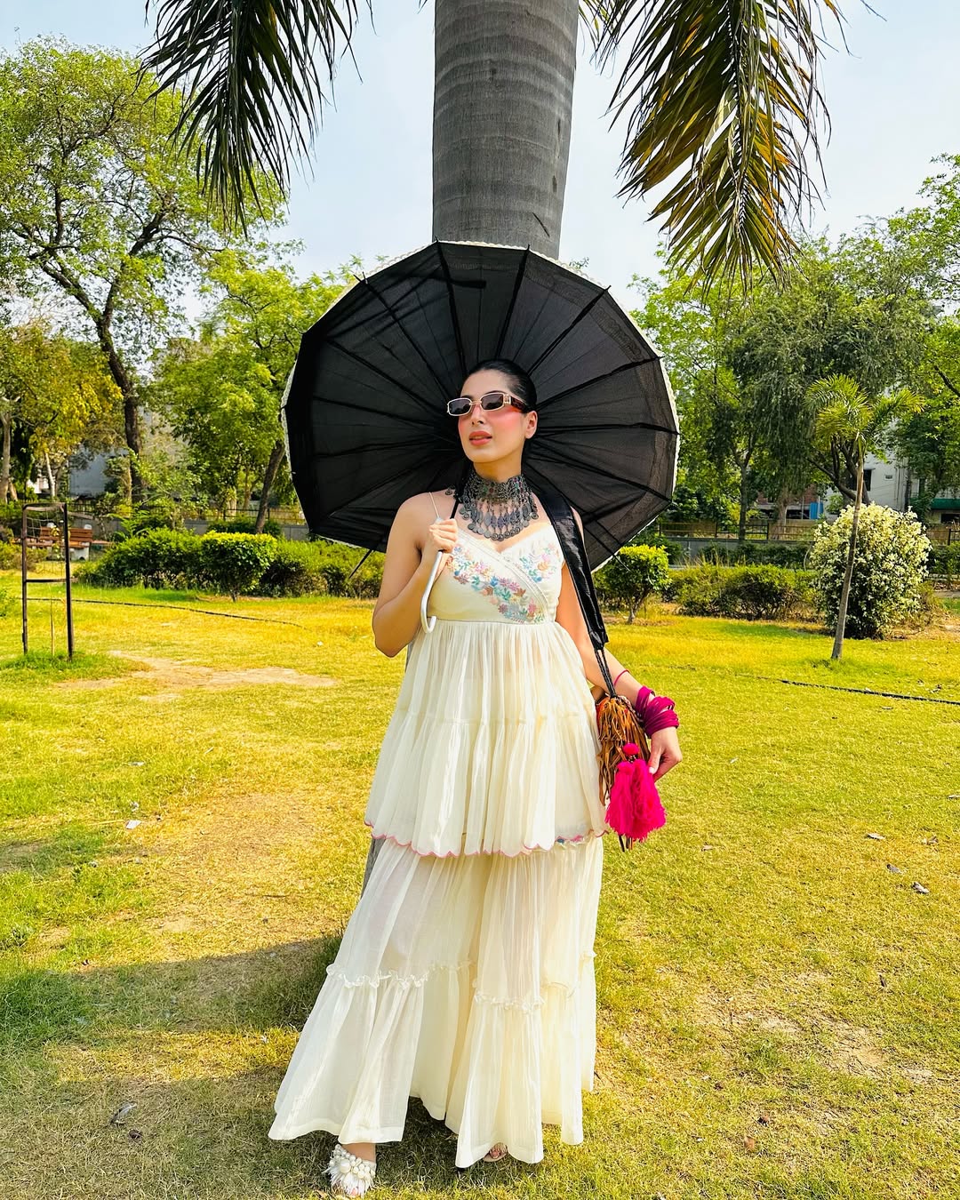 IVORY PEPLUM SHARARA SET