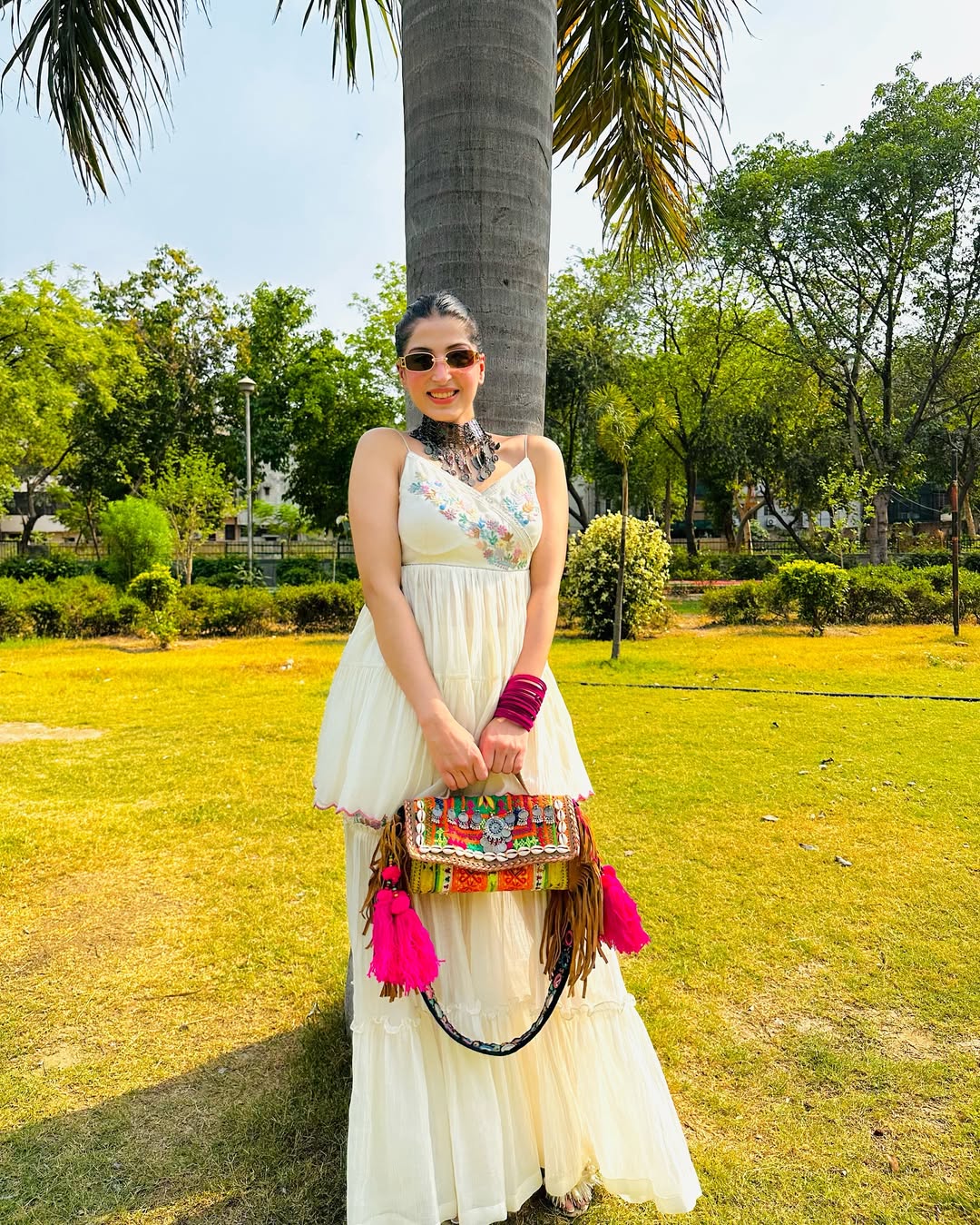 IVORY PEPLUM SHARARA SET