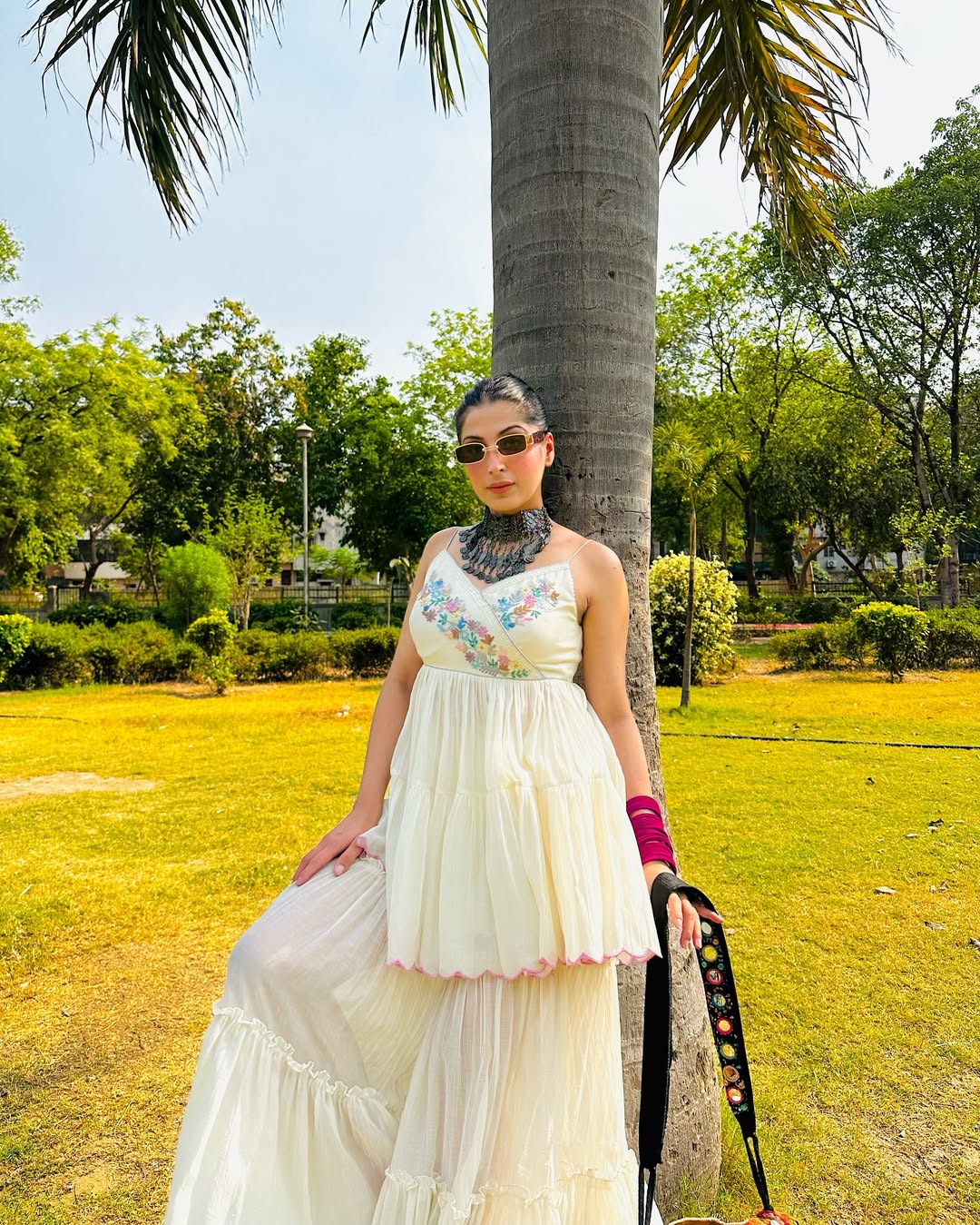 IVORY PEPLUM SHARARA SET