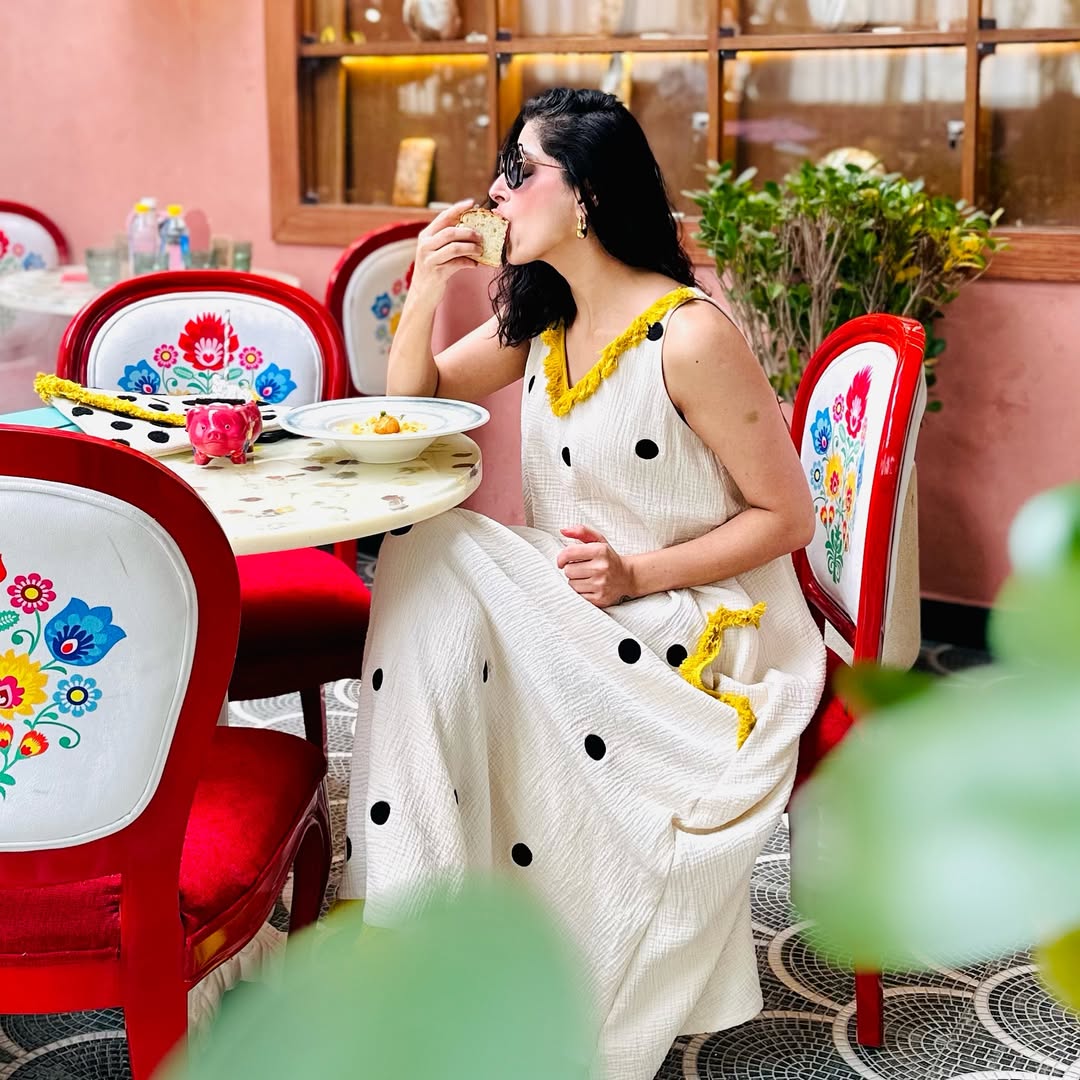 IVORY POLKA DOT DRESS