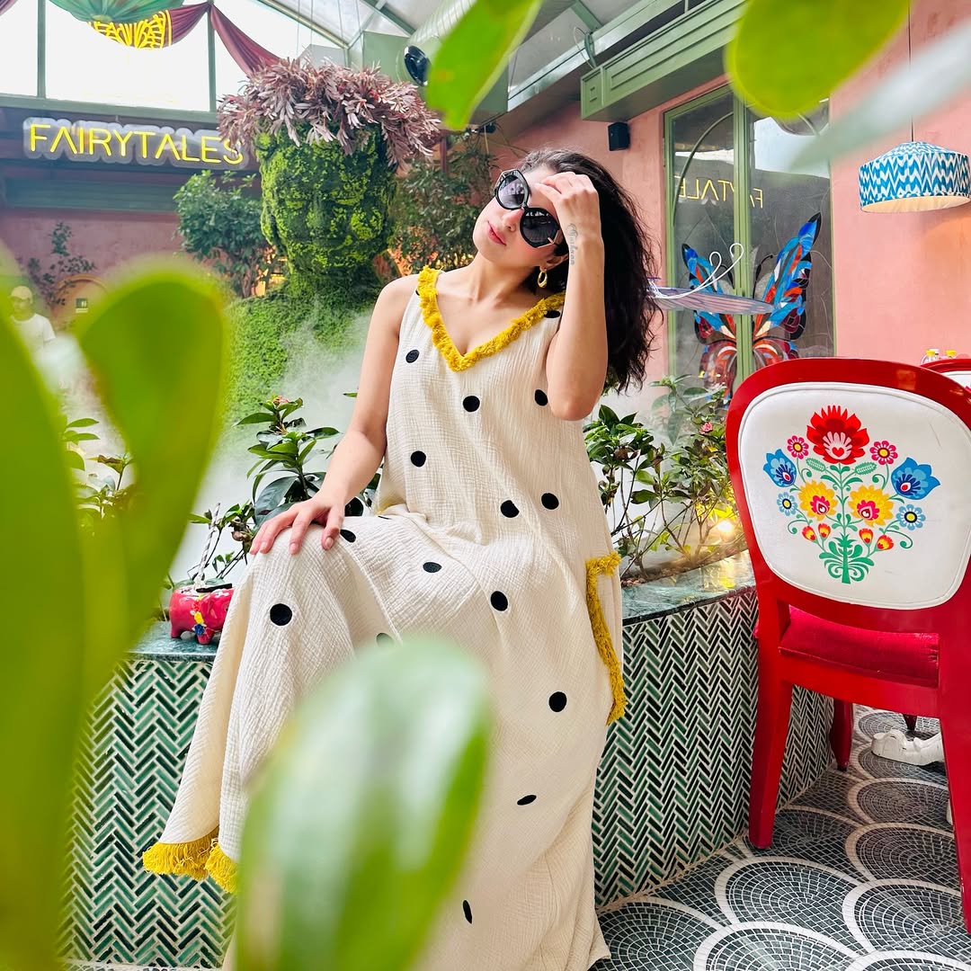 IVORY POLKA DOT DRESS