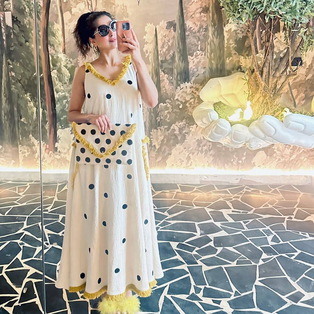 IVORY POLKA DOT DRESS
