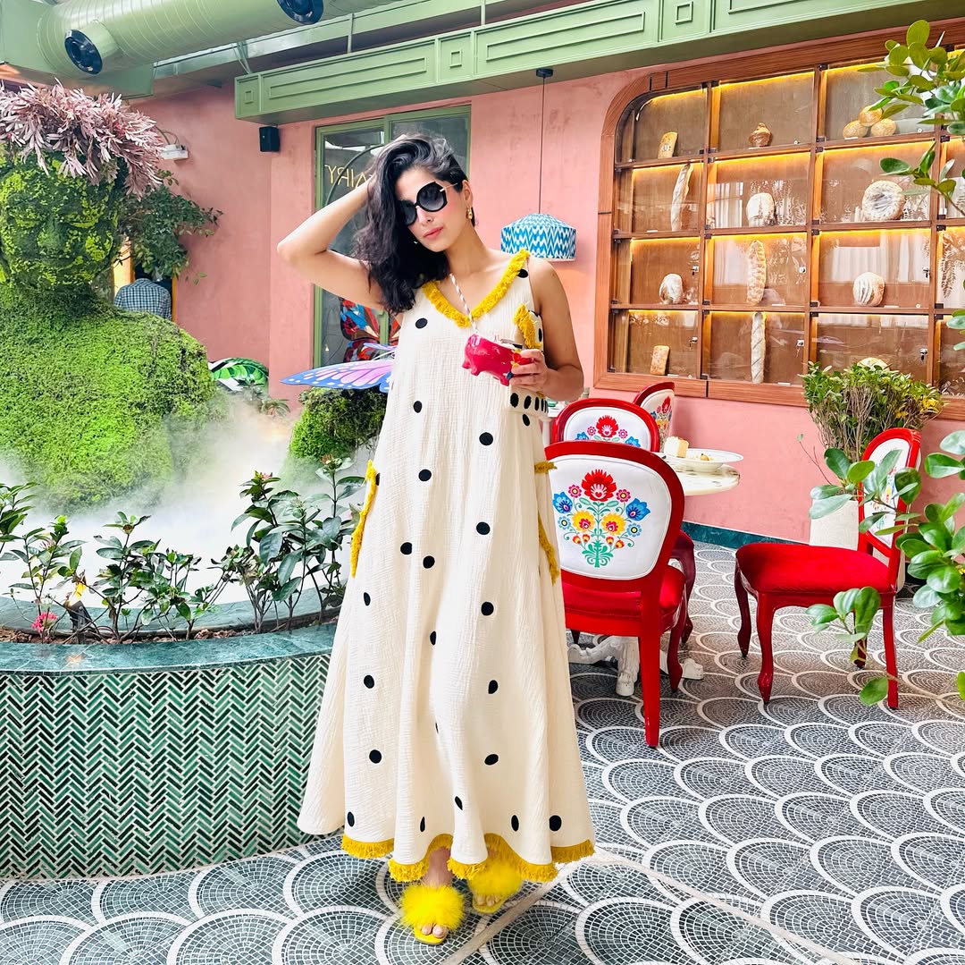 IVORY POLKA DOT DRESS