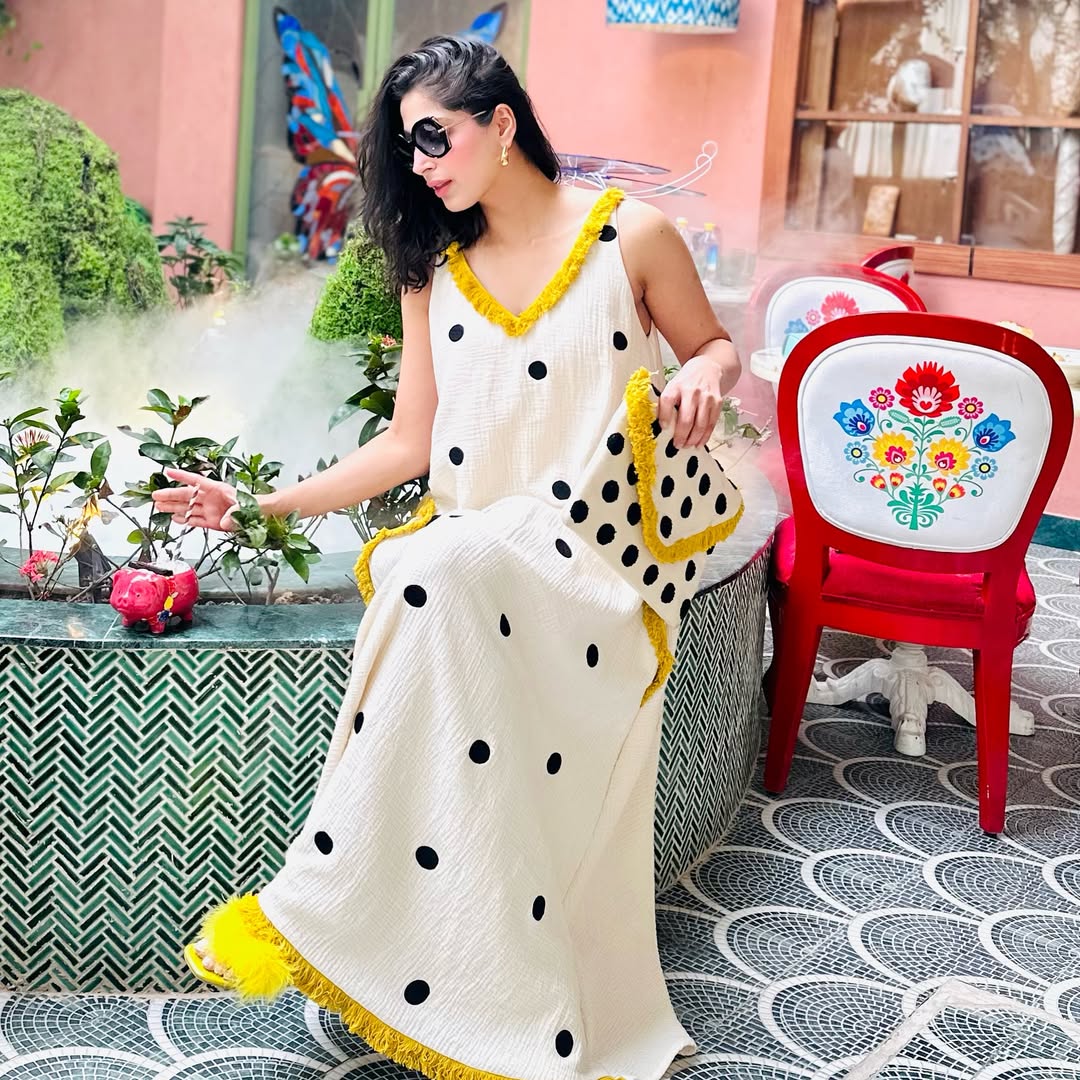 IVORY POLKA DOT DRESS