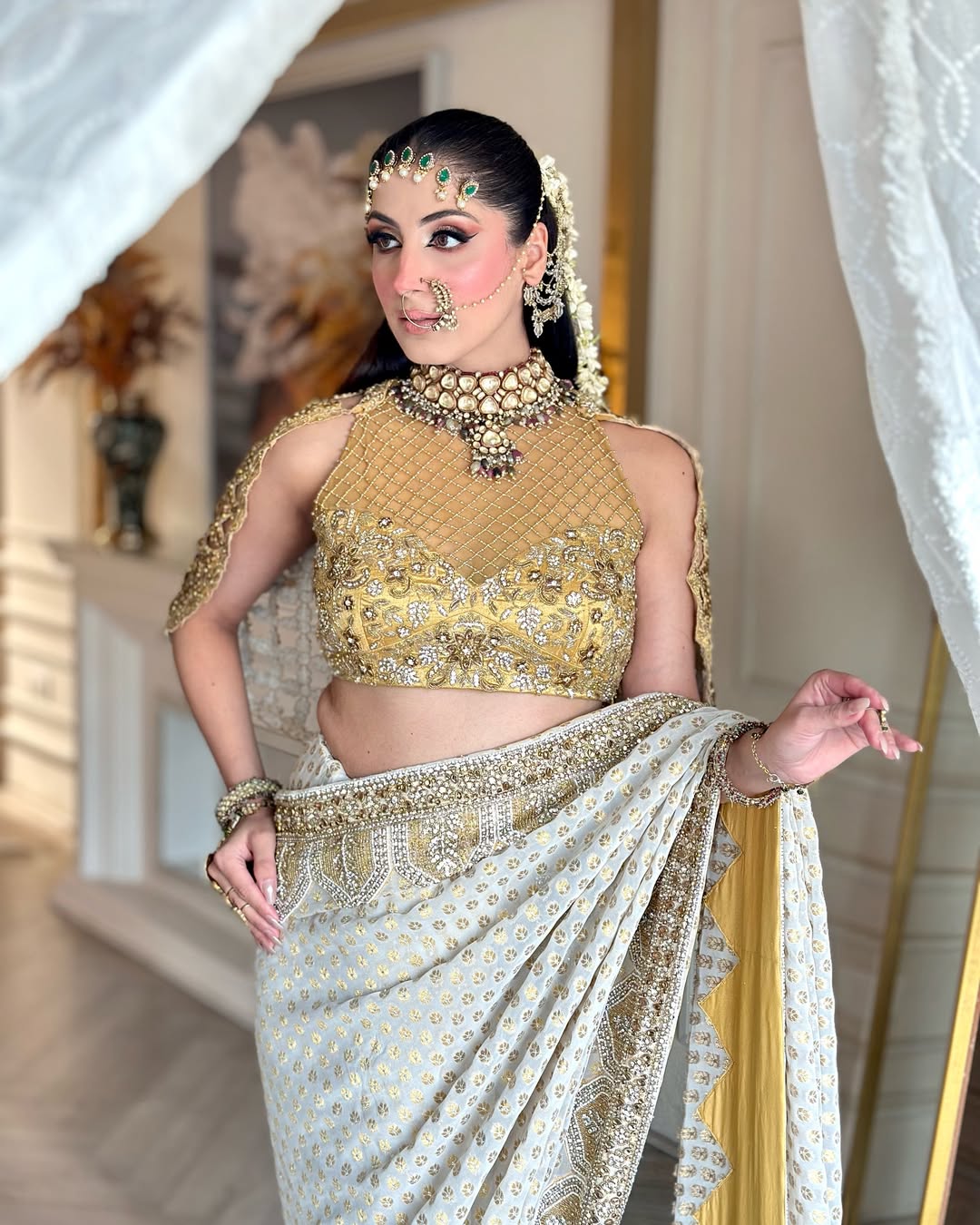 IVORY AND GOLD SAREE