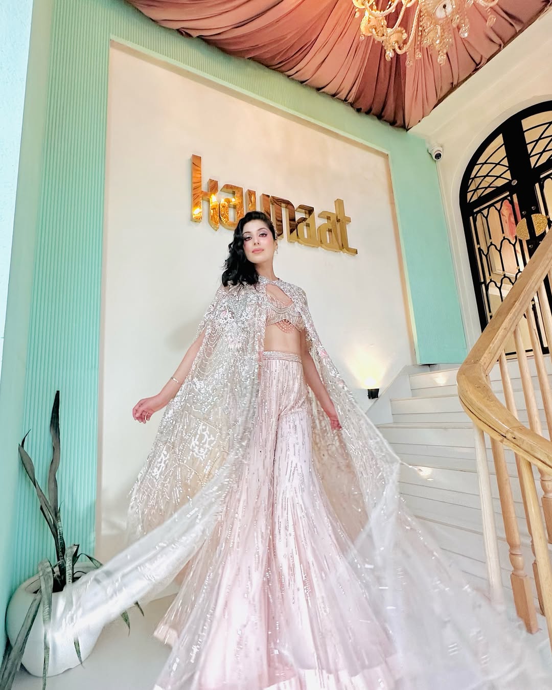 CHERRY PINK SHARARA SET