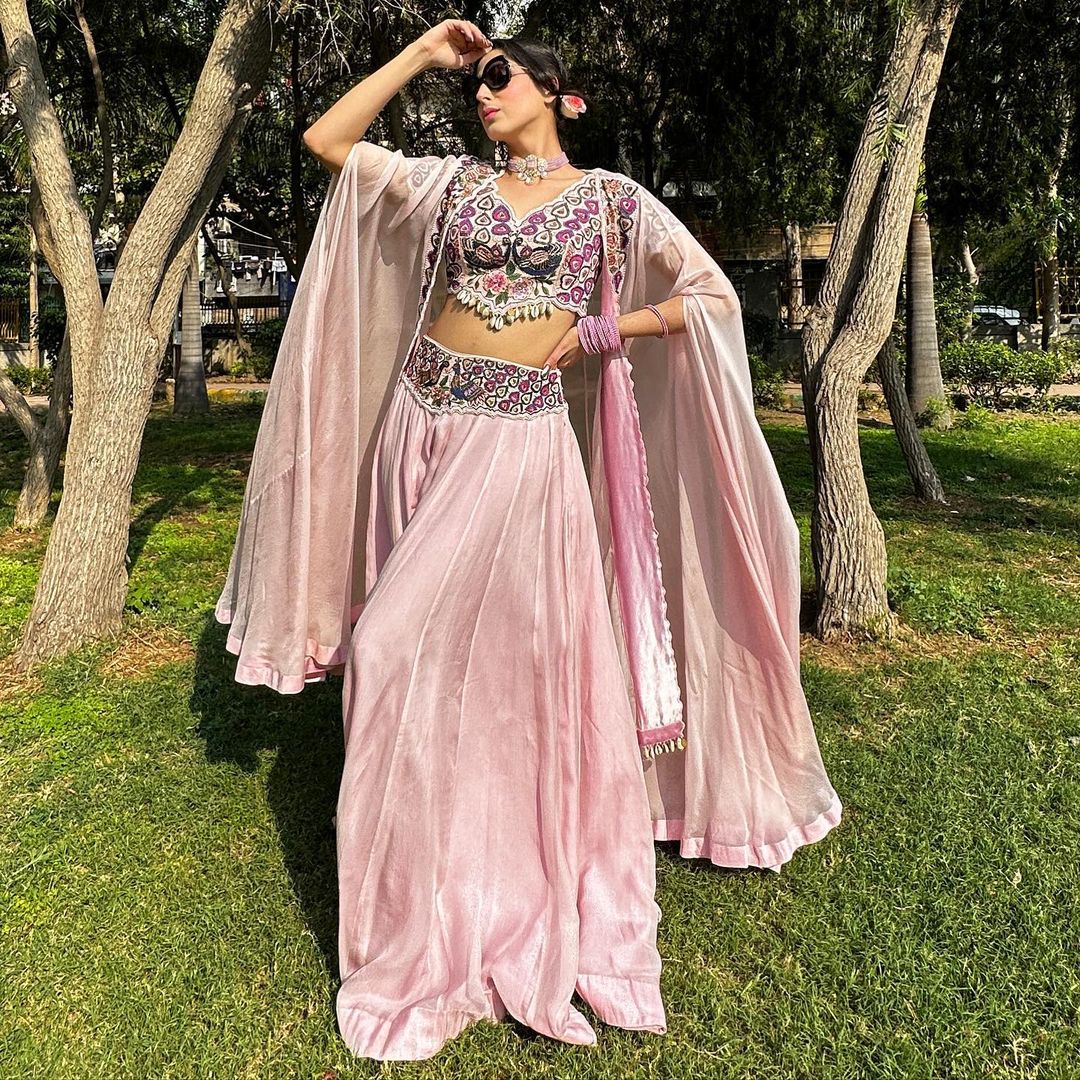 PINK COLOR KURTI WITH EMBROIDERY ON TOP