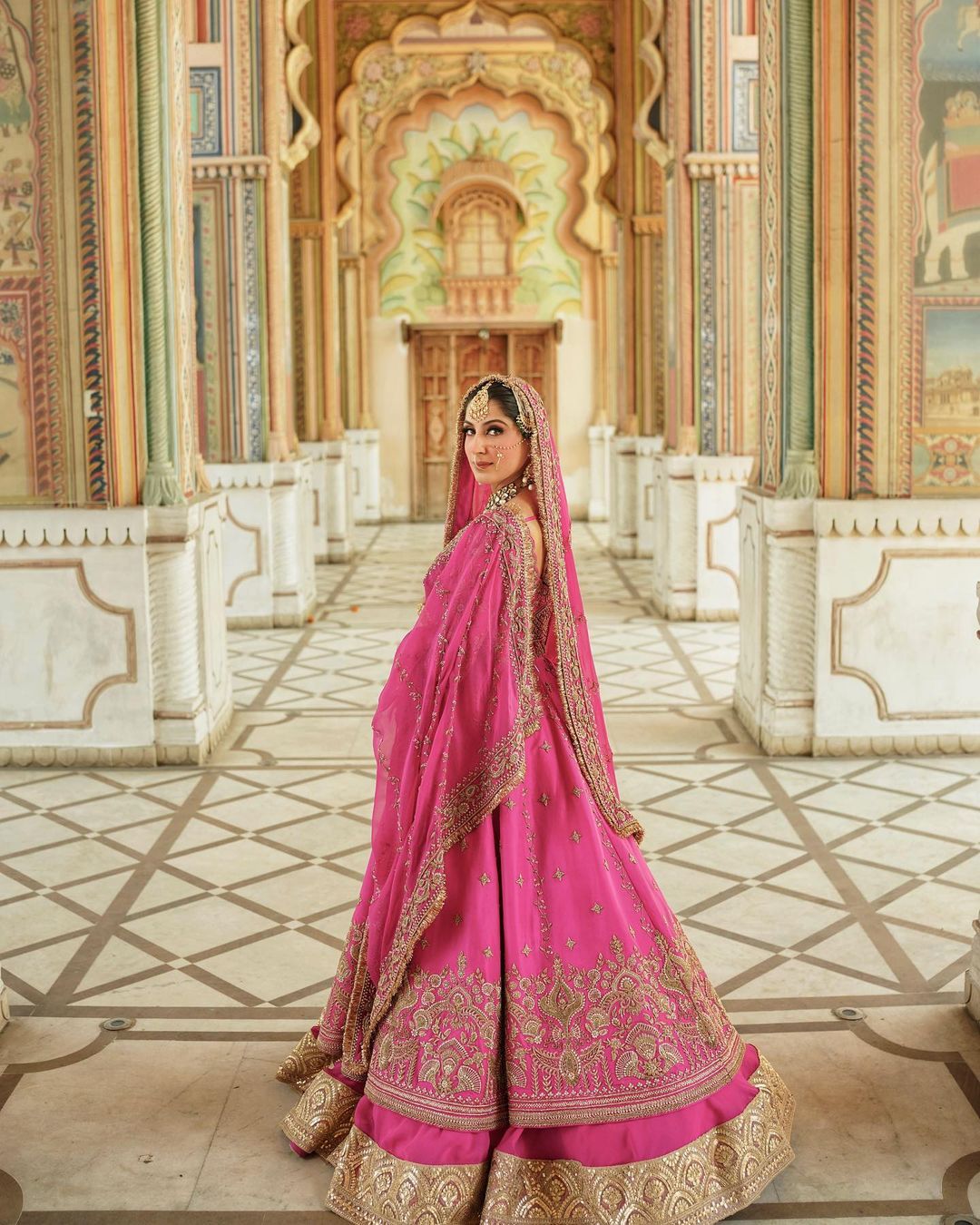 HOT PINK EMBROIDRED ANARKALI SET