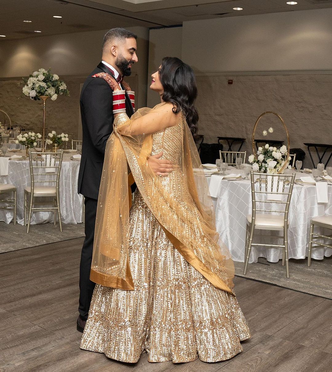 ALMOND COLOR LEHENGA WITH TOPAZ COLOR TRAIL & STUNNING DESIGN