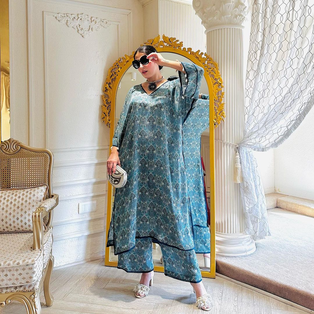 BLUE COLOR KURTI WTIH EMBROIDERY