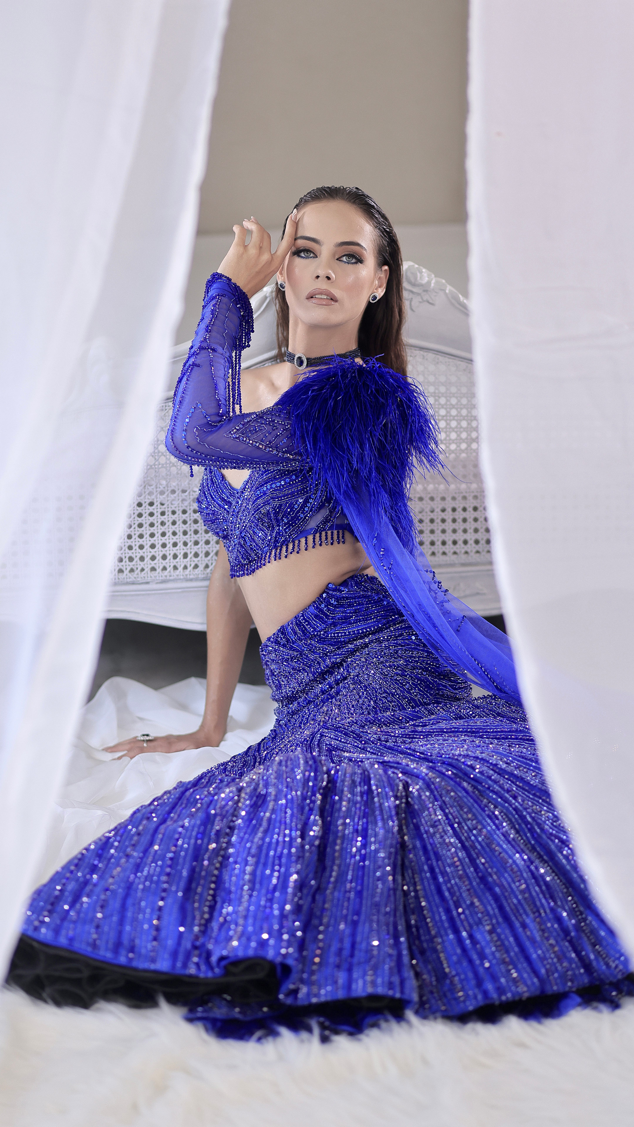 fish cut lehenga