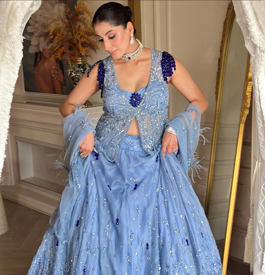 ICE BLUE LEHENGA
