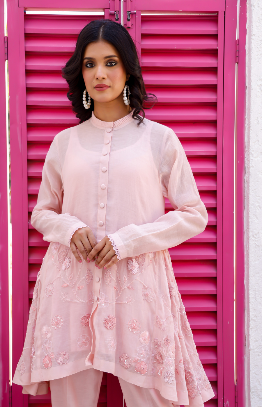 BABY PINK COLOR KURTI