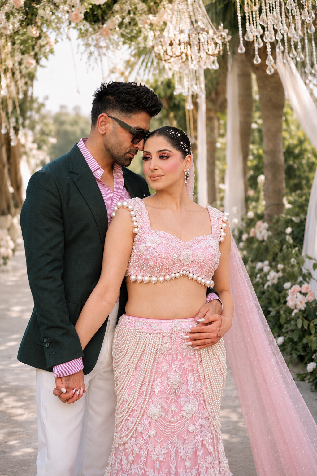 PEONY PINK FISH CUT LEHENGA