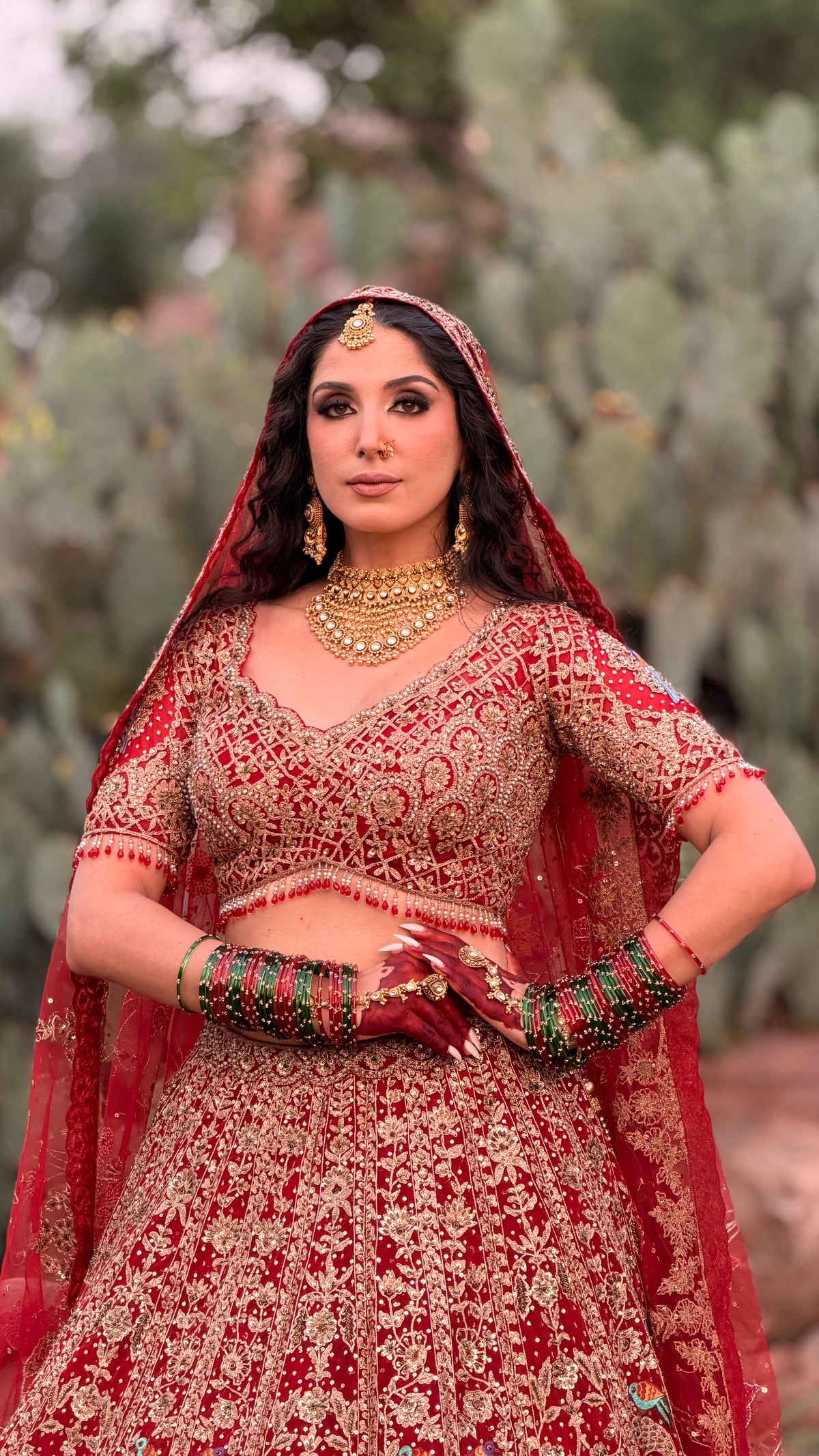 DEEP RED BRIDAL LEHENGA